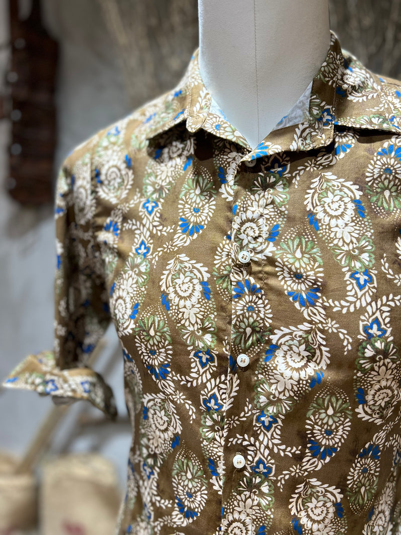 CAMICIA STAMPA PAISLEY - CAMEL