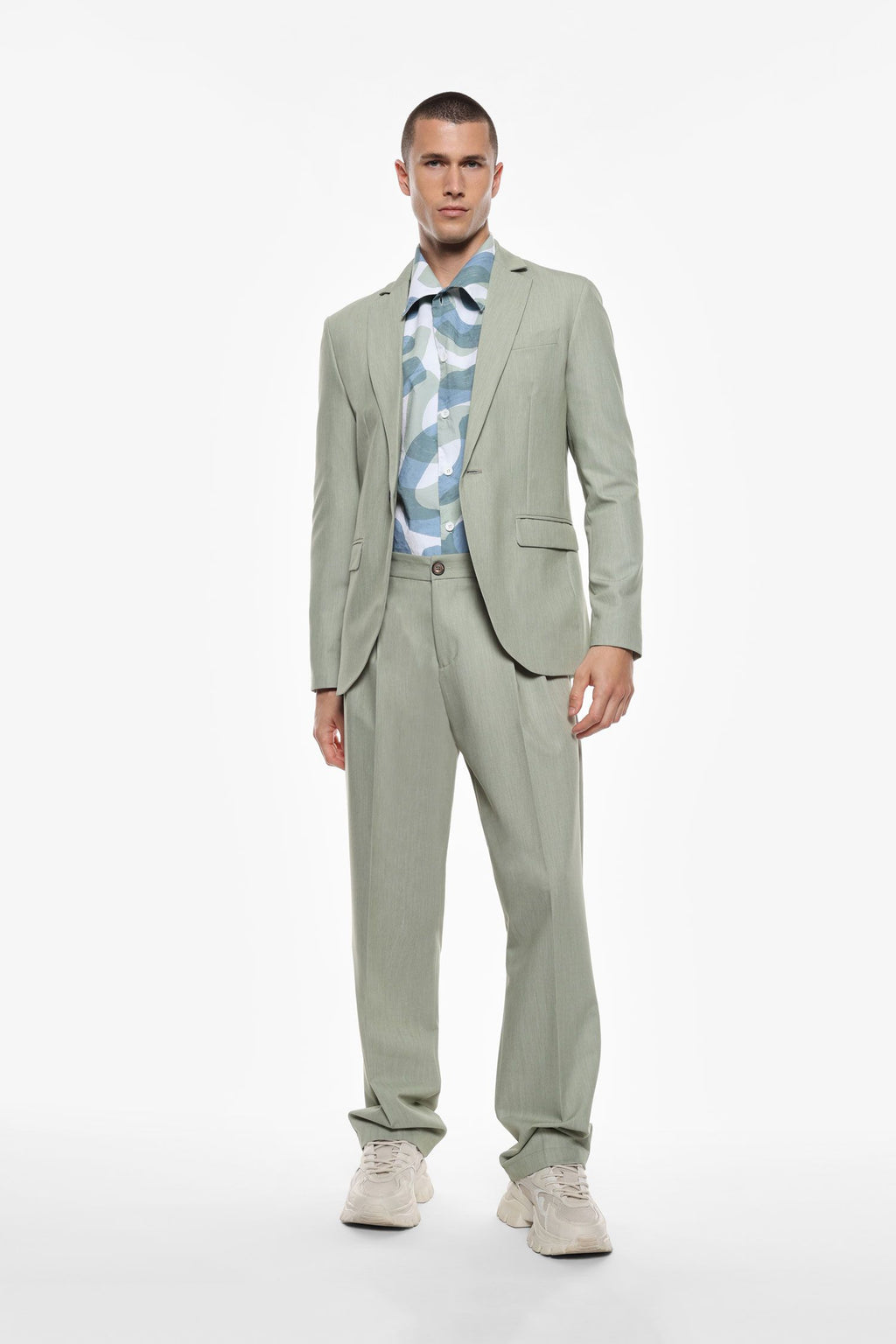 PANTALONI REGULAR FIT - VERDE SALVIA