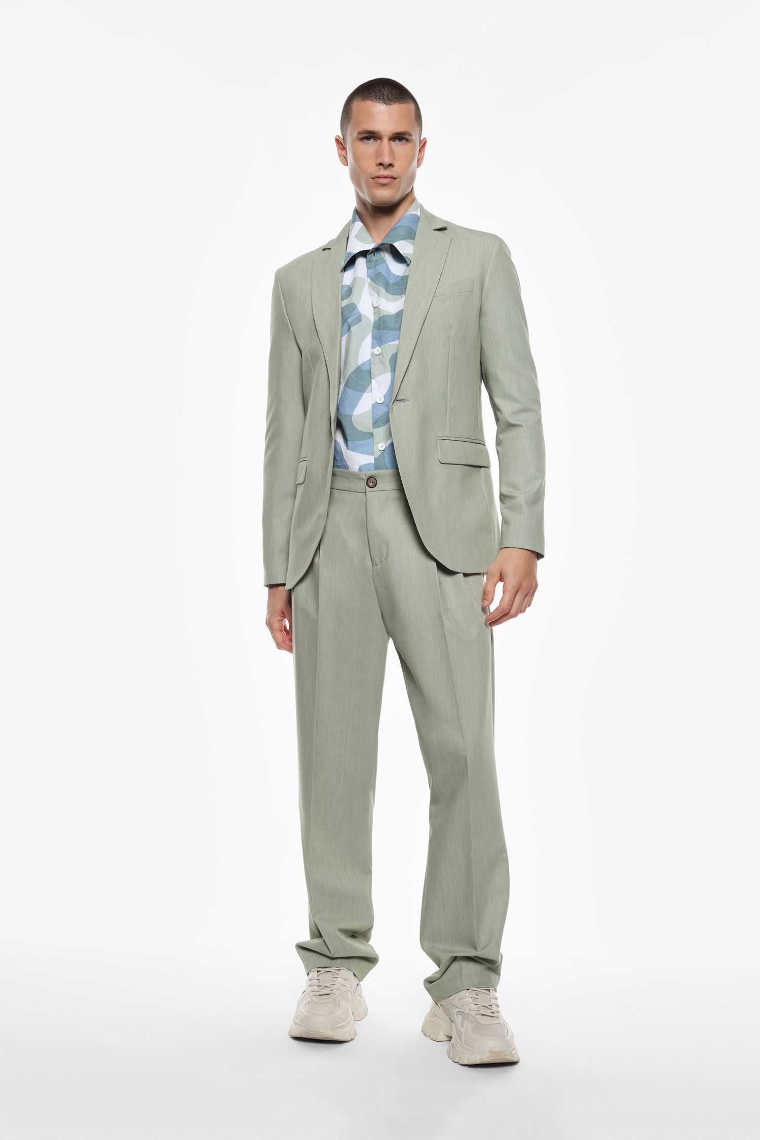 PANTALONI REGULAR FIT - VERDE SALVIA