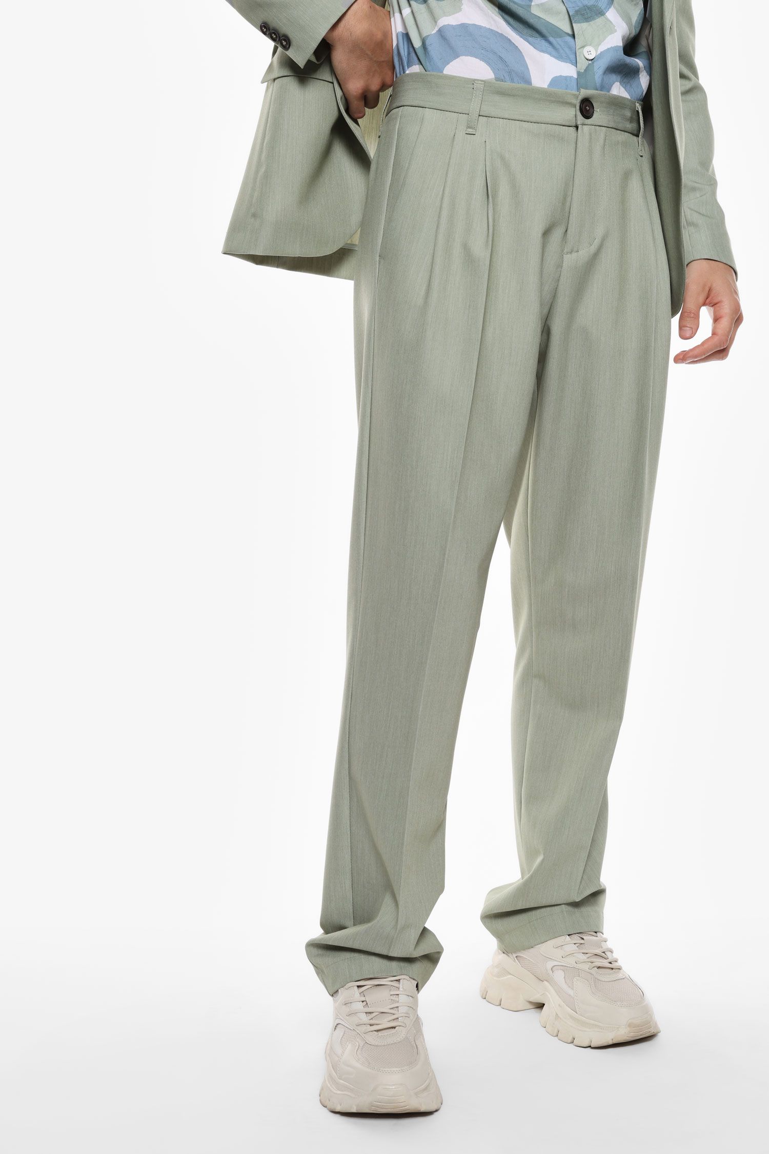 PANTALONI REGULAR FIT - VERDE SALVIA