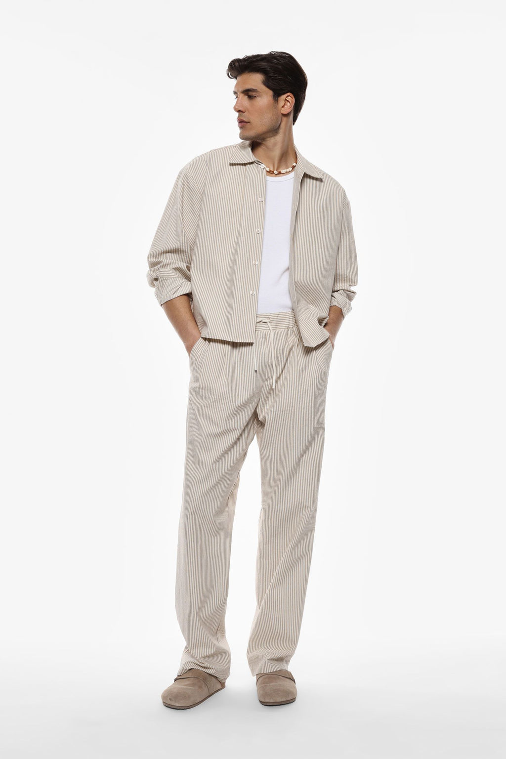 PANTALONI A RIGHE REGULAR FIT - MULTICOLOR