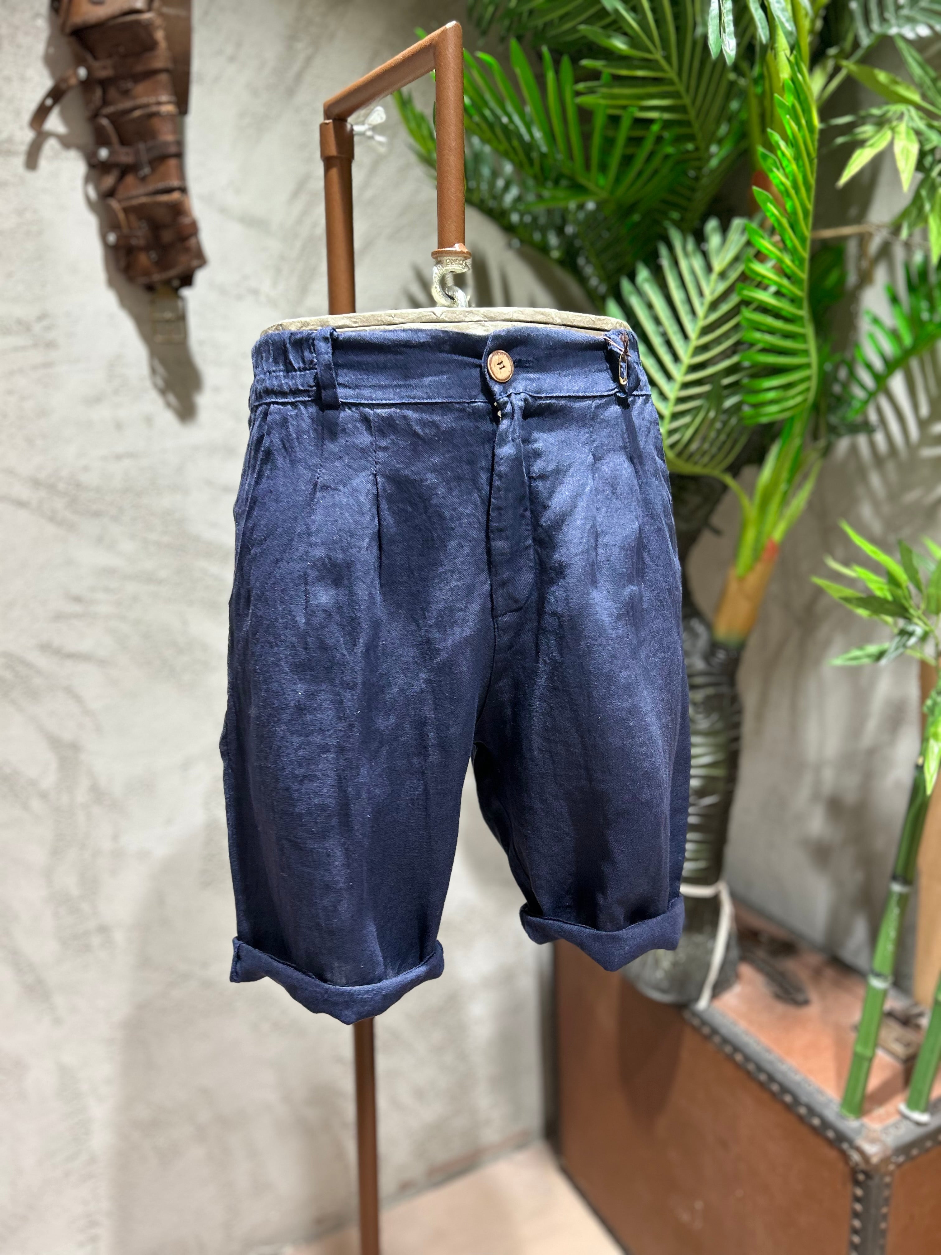 SHORTS PURO LINO - SABBIA, BIANCO, FANGO, BLU