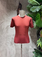 MAGLIA GIROCOLLO - CACAO, SABBIA, BLU, TEGOLA