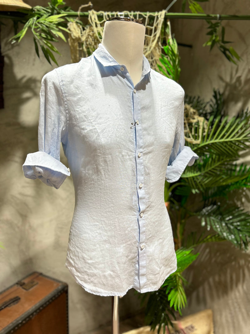 CAMICIA IN LINO - AZZURRO, PINK, BEIGE