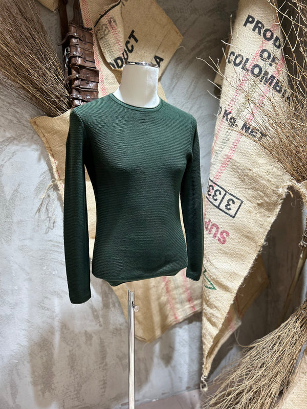 MAGLIA GIROCOLLO - VERDE, GRIGIO