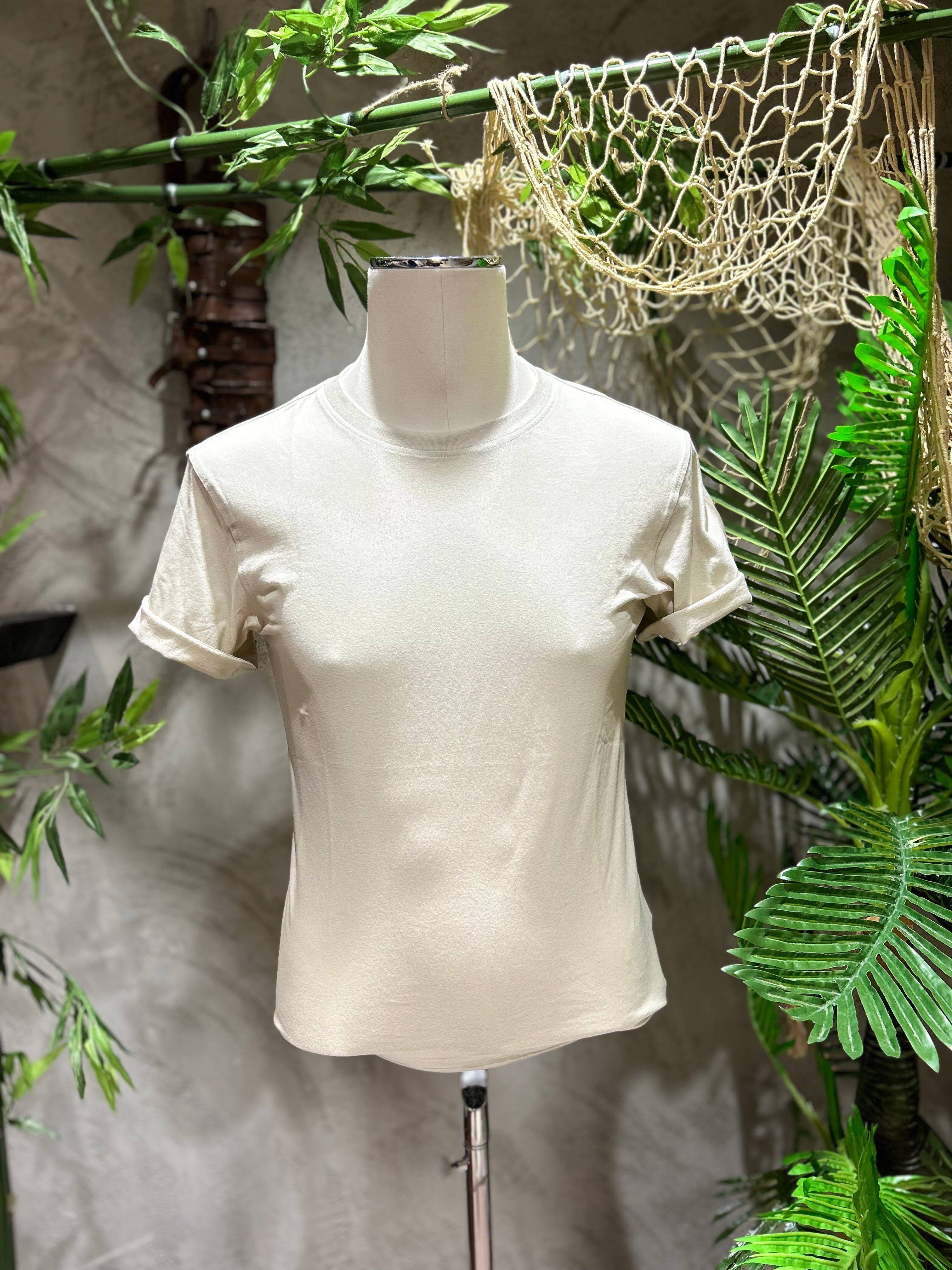 T-SHIRT BASIC IN COTONE - BIANCO, NERO