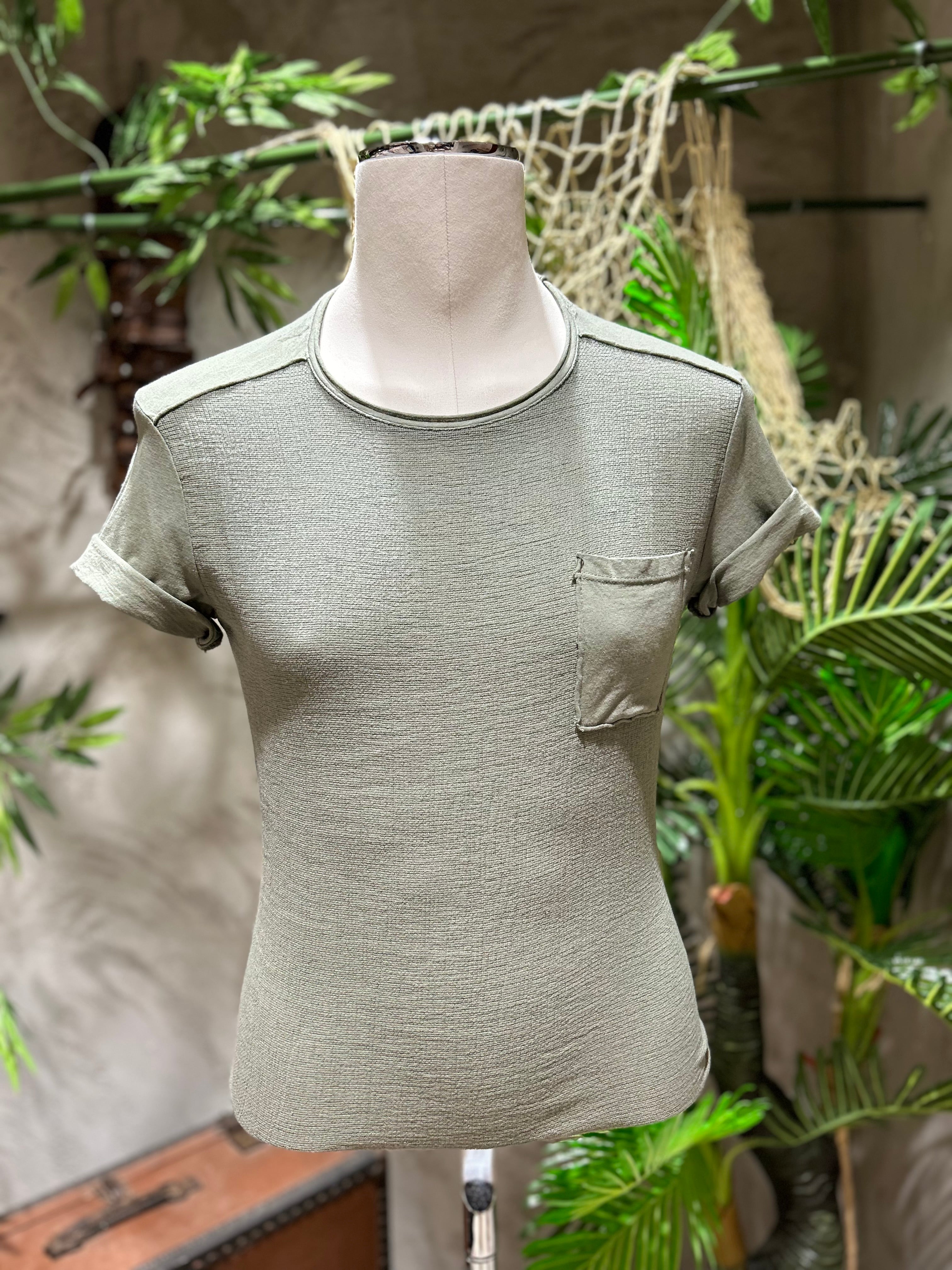 T-SHIRT TASCHINO - VERDE, BLU, BIANCO