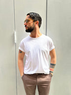 T-SHIRT IN FILO DI SCOZIA - BIANCO, NERO, SABBIA, DARK NAVY, GHIACCIO