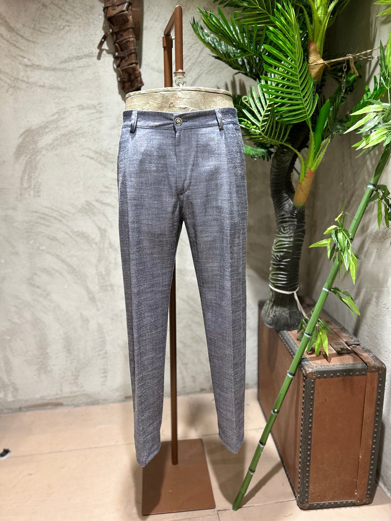 PANTALONI MICROFANTASIA - GRIGIO,BLU