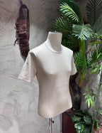 MAGLIA GIROCOLLO - SABBIA,NERO