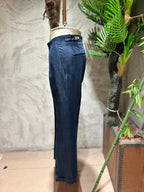 PANTALONI CON PINCES - DENIM