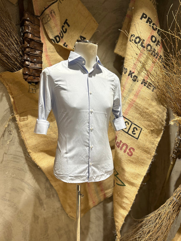 CAMICIA MICROFANTASIA - AZZURRO