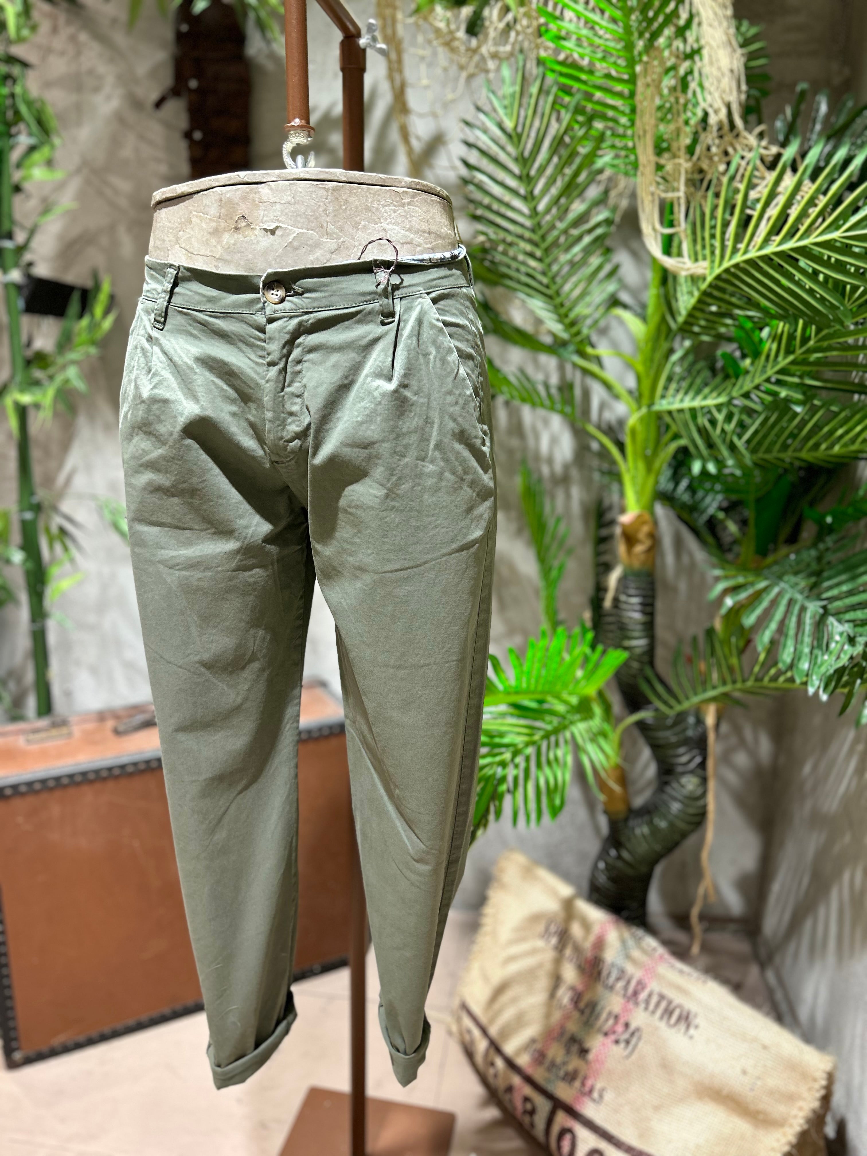 PANTALONI IN COTONE - BLU, SABBIA, VERDE, BIANCO