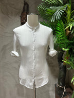 CAMICIA CON TRAMA - BIANCA