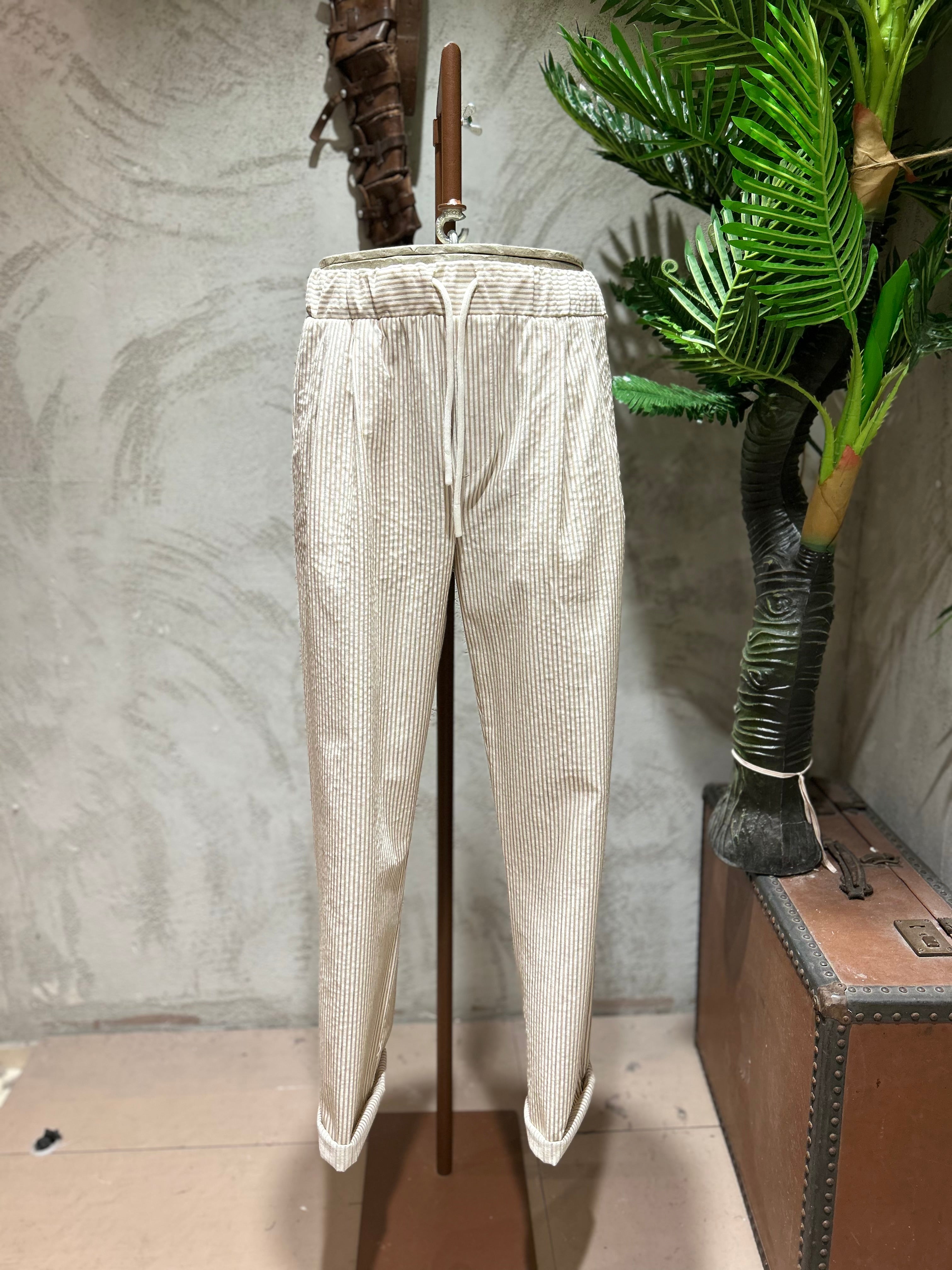 PANTALONI A RIGHE REGULAR FIT - MULTICOLOR