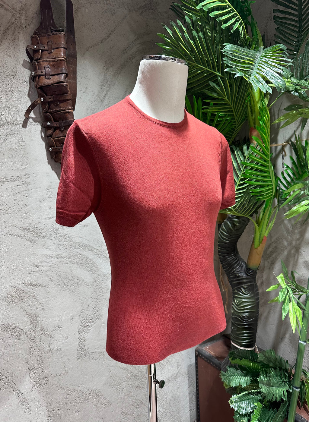 MAGLIA GIROCOLLO - CACAO, SABBIA, BLU, TEGOLA