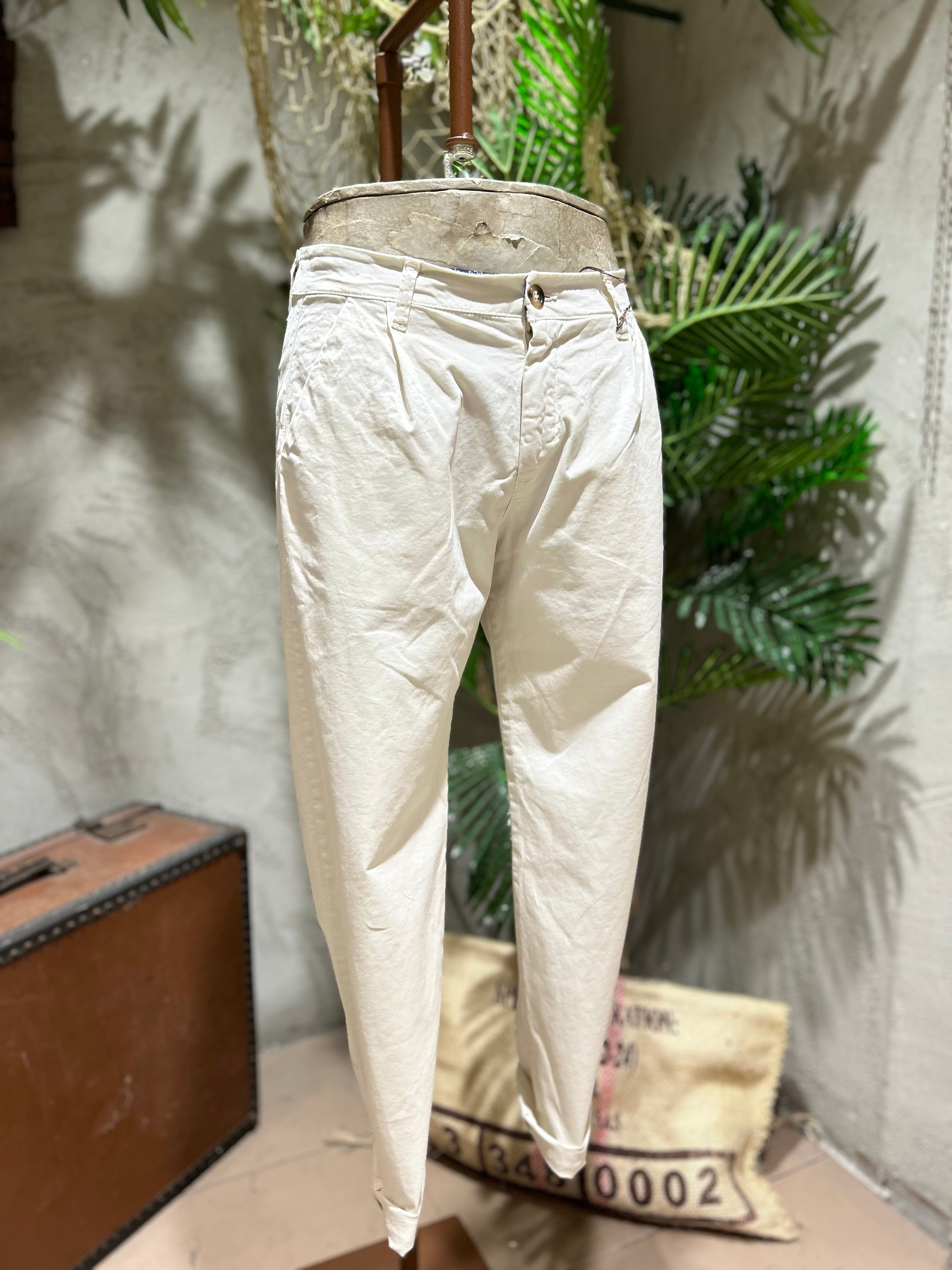 PANTALONI IN COTONE - BLU, SABBIA, VERDE, BIANCO