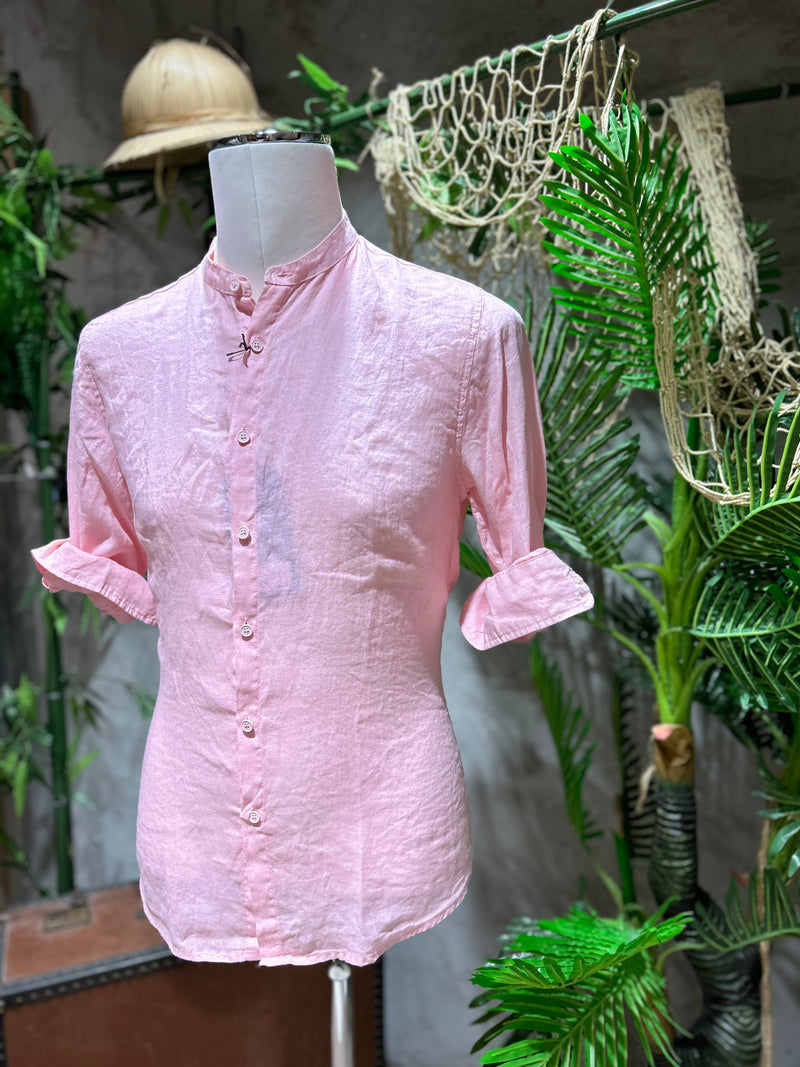 CAMICIA IN LINO - AZZURRO, PINK, BEIGE