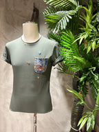 T-SHIRT TASCHINO - BIANCO,BLU,VERDE