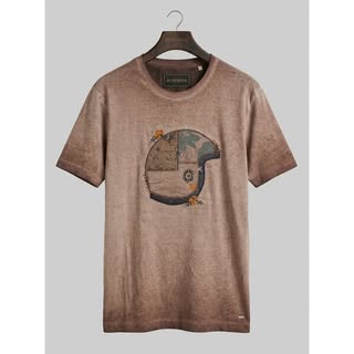 Helmet — T-SHIRT 100% Cotone Ricami a Mano Stone Washed