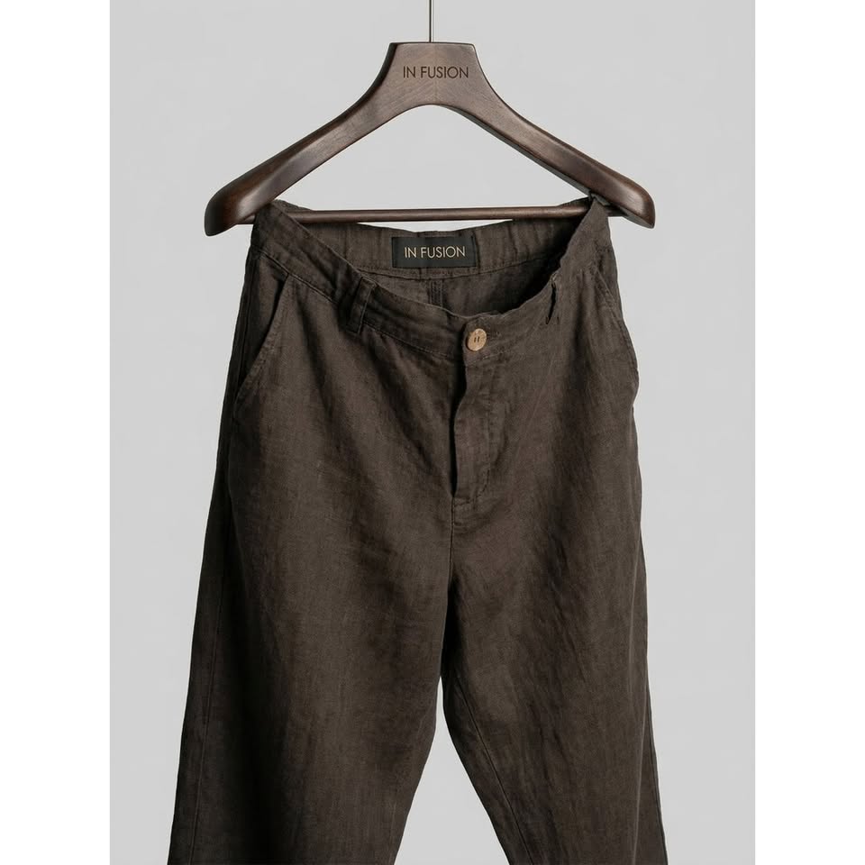 Singapore — Pantaloni 100% Lino Stone Washed Made in Italy