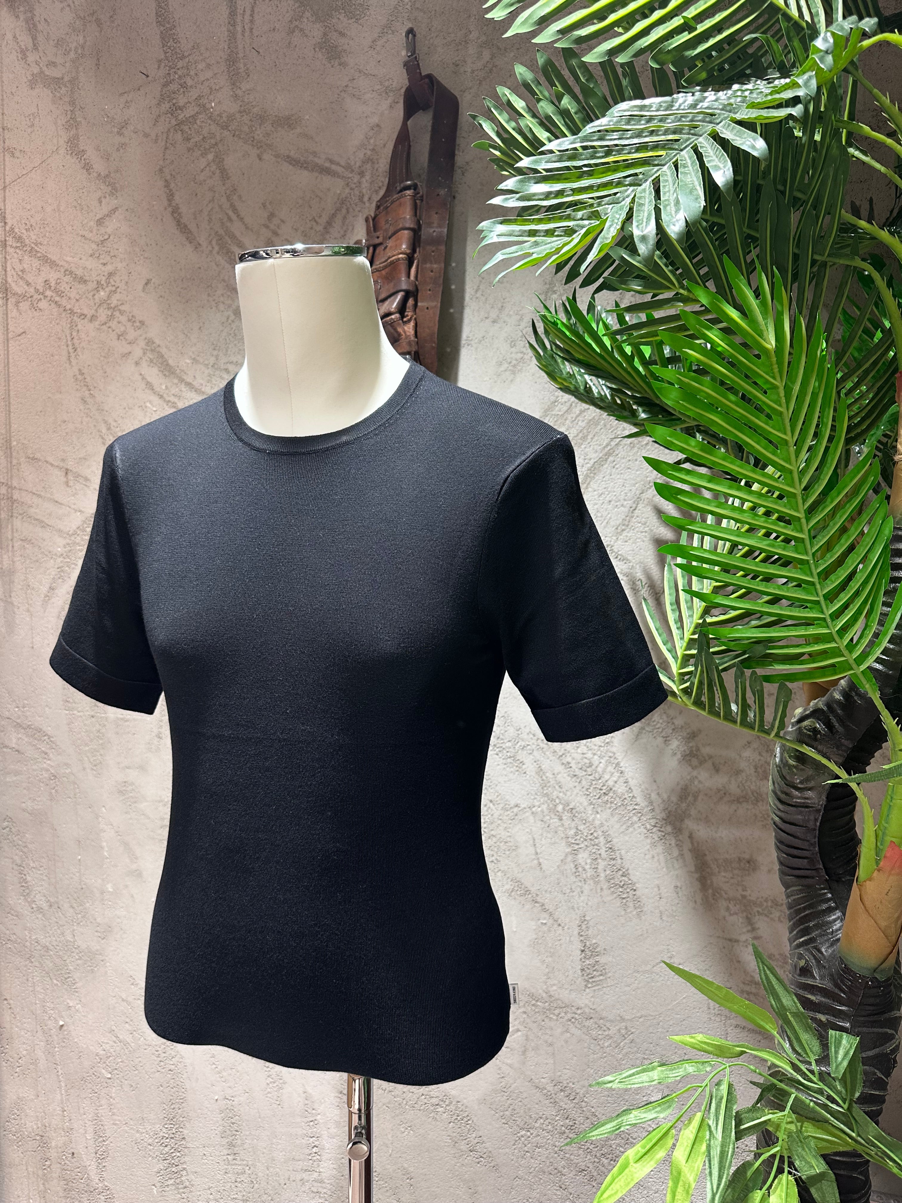 MAGLIA GIROCOLLO - SABBIA,NERO