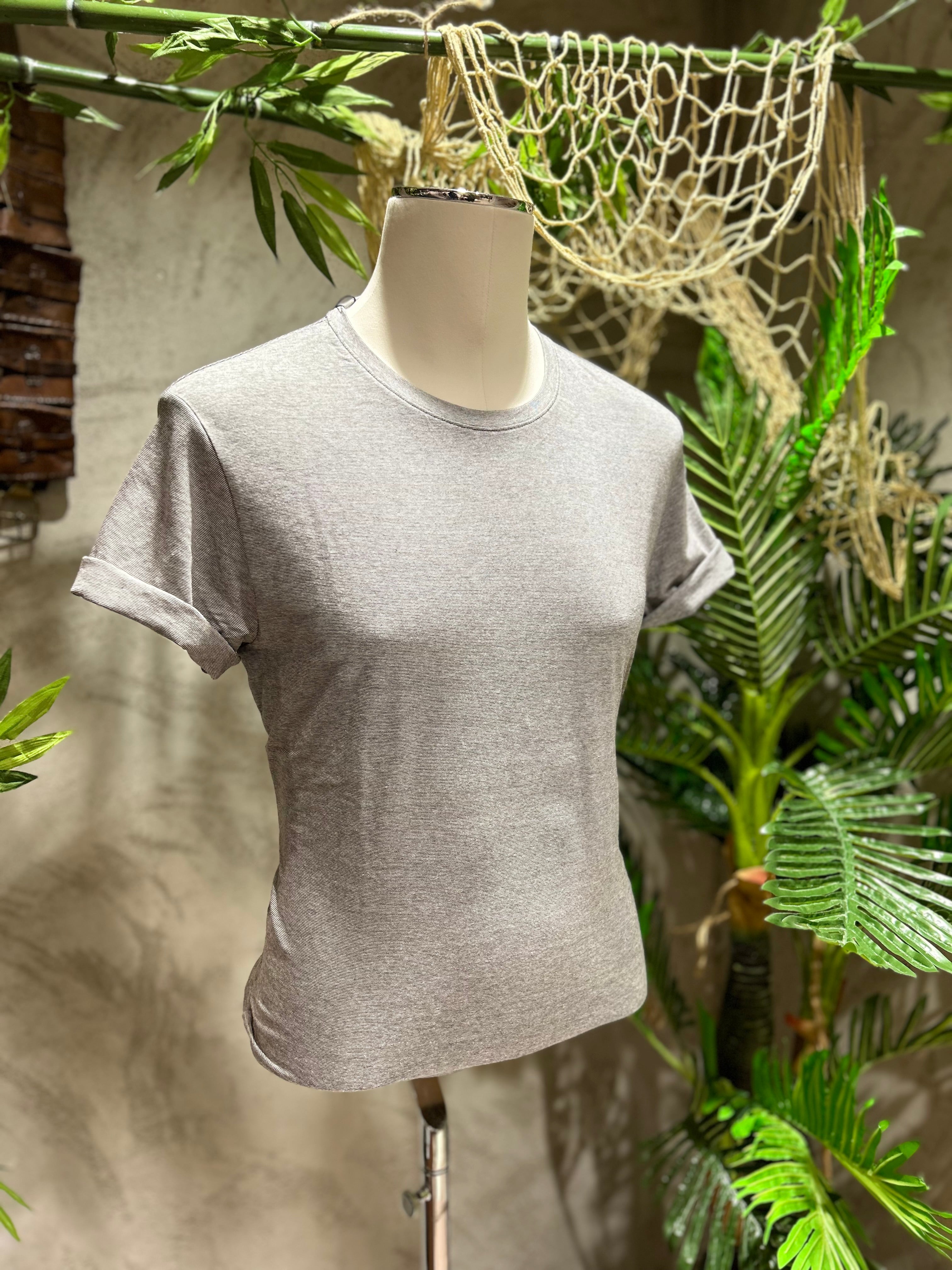T-SHIRT STRIPES - GRIGIO, SABBIA