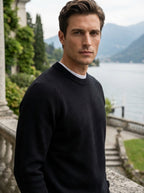 MAGLIA GIROCOLLO A COSTINE - PANNA,NERO