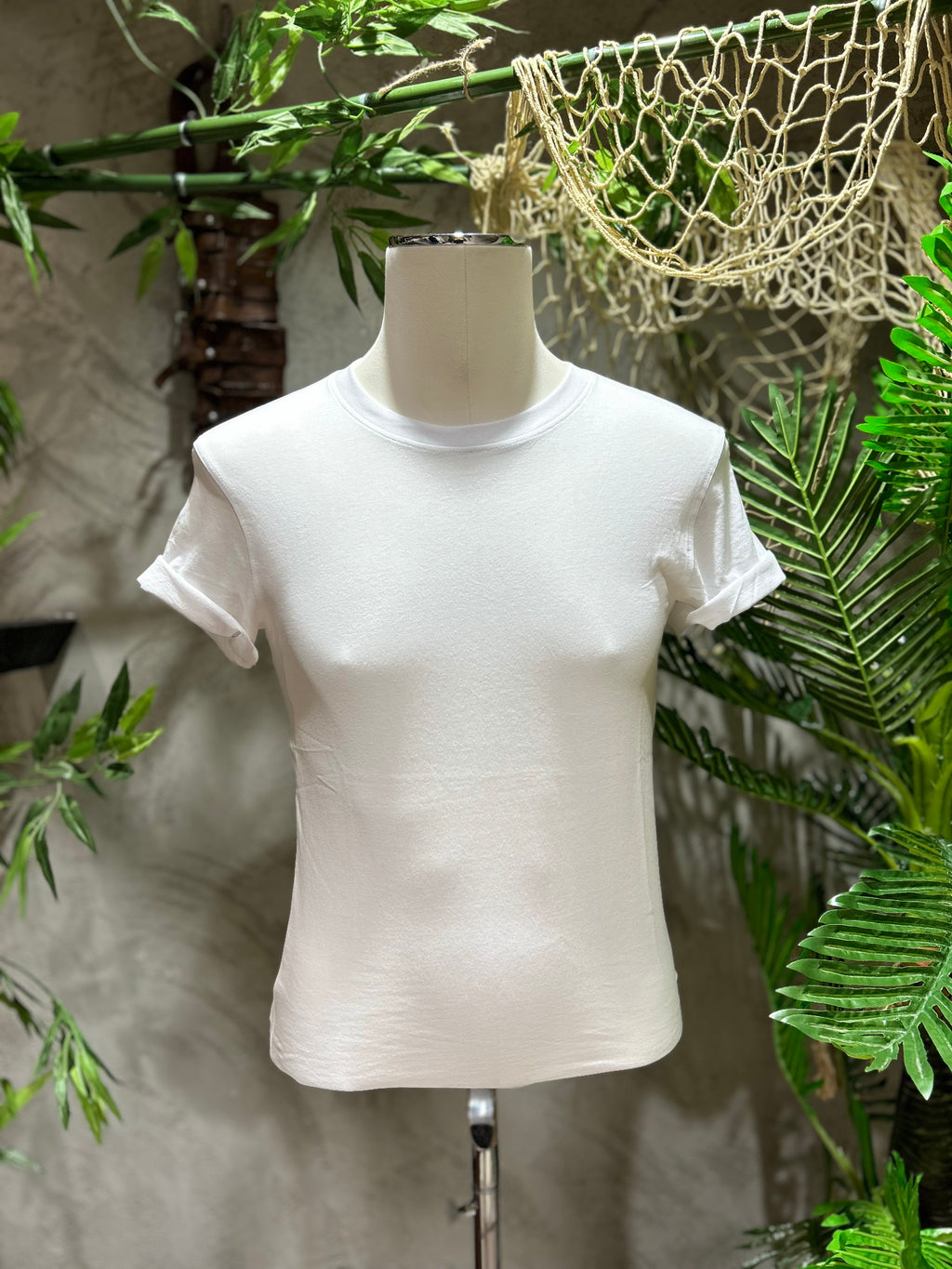 T-SHIRT BASIC IN COTONE - BIANCO, NERO