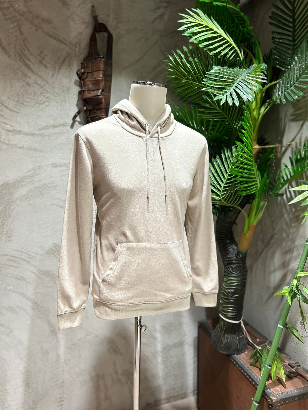 FELPA CON CAPPUCCIO - SABBIA