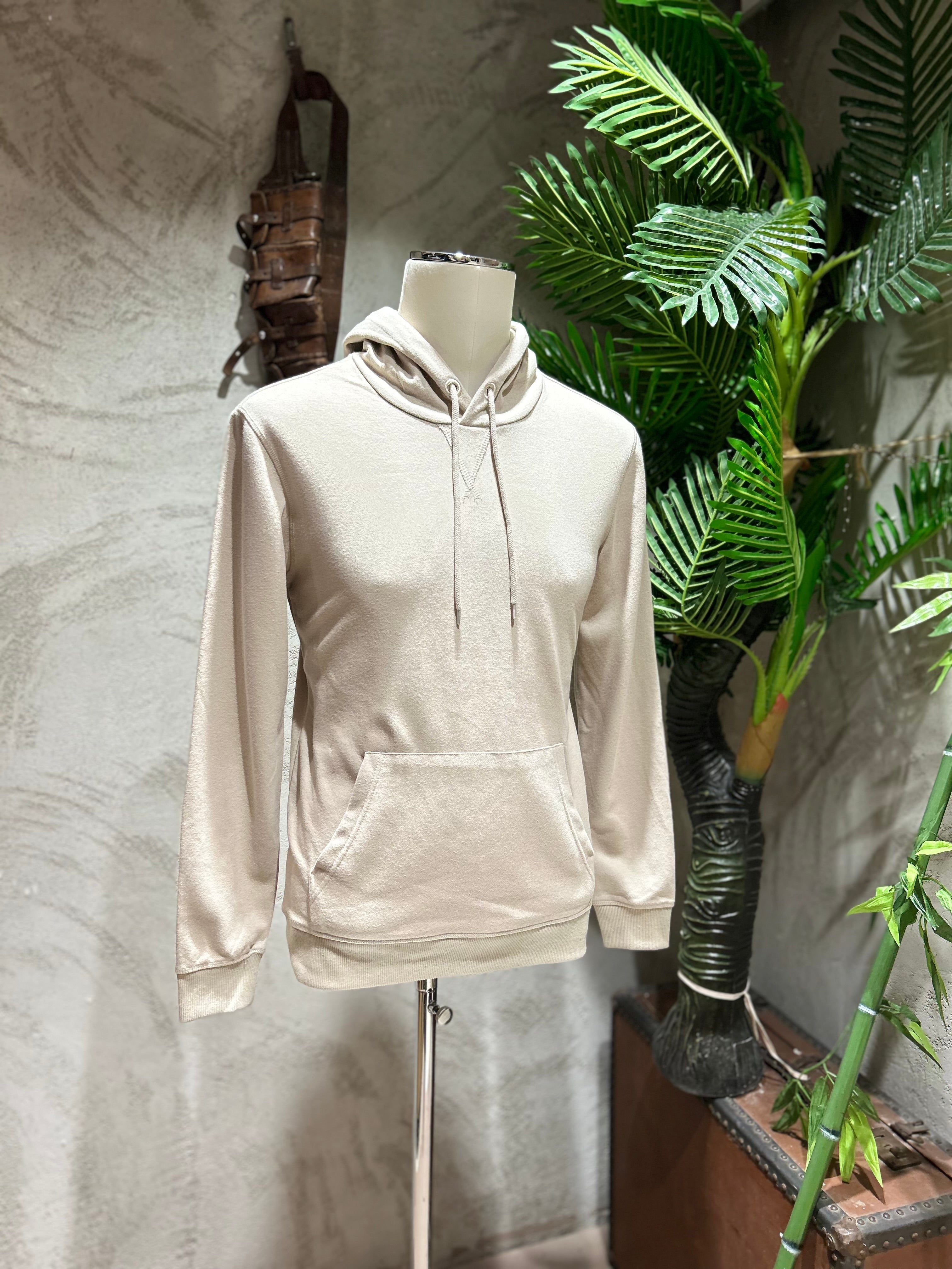 FELPA CON CAPPUCCIO - SABBIA