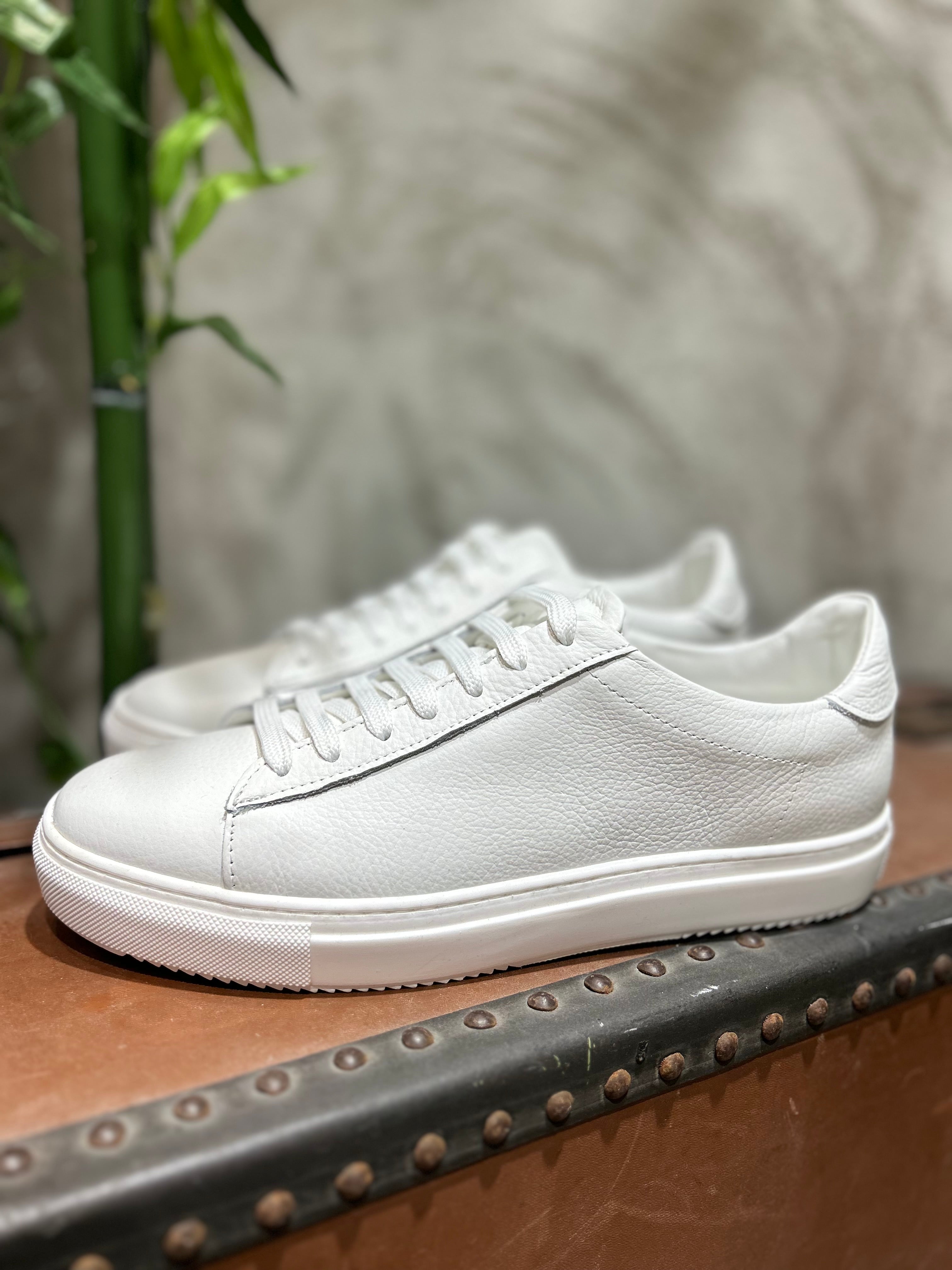 SNEAKERS IN PELLE  - SABBIA, BIANCO