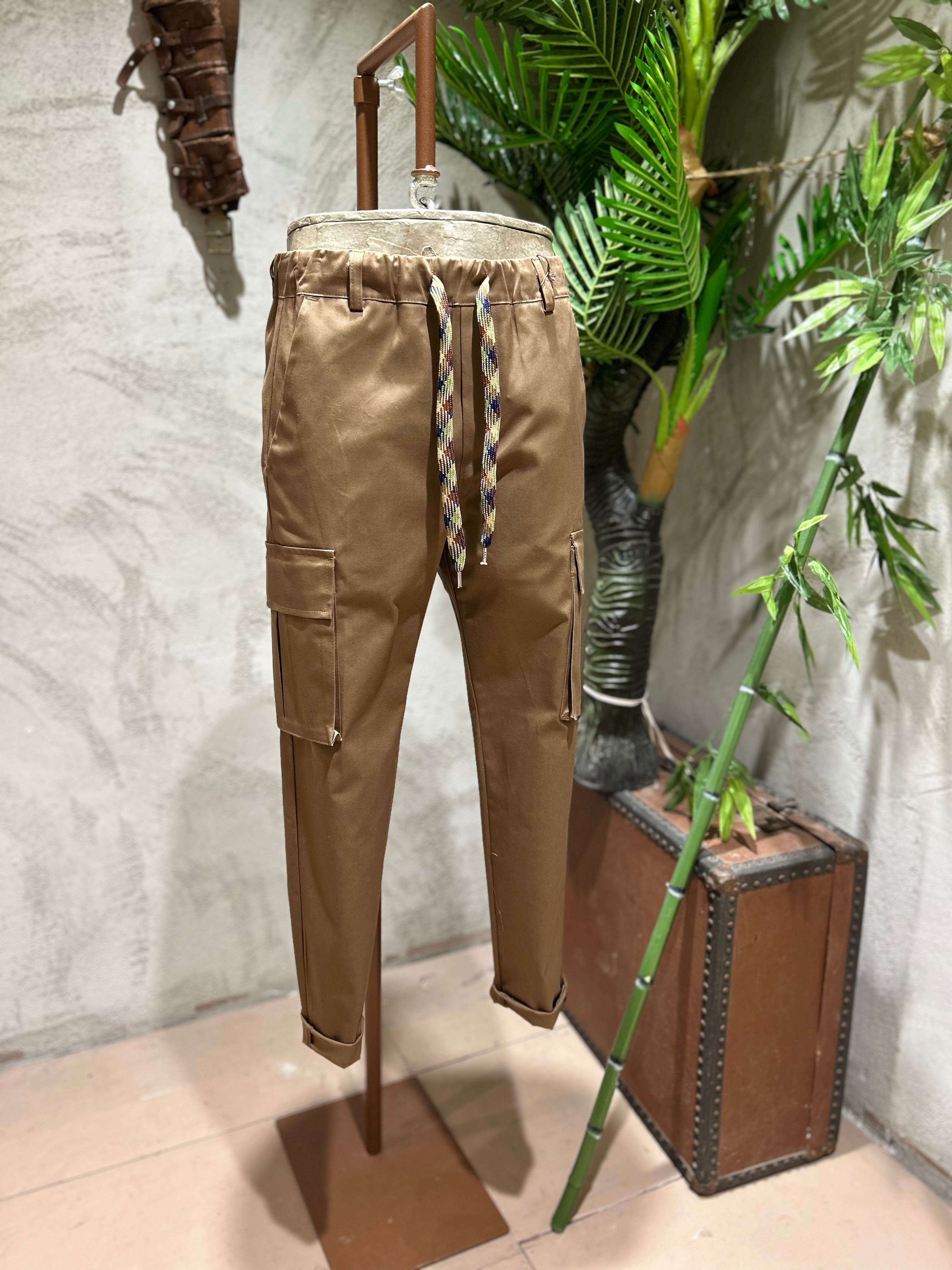 PANTALONI CARGO - MORO,BIANCO