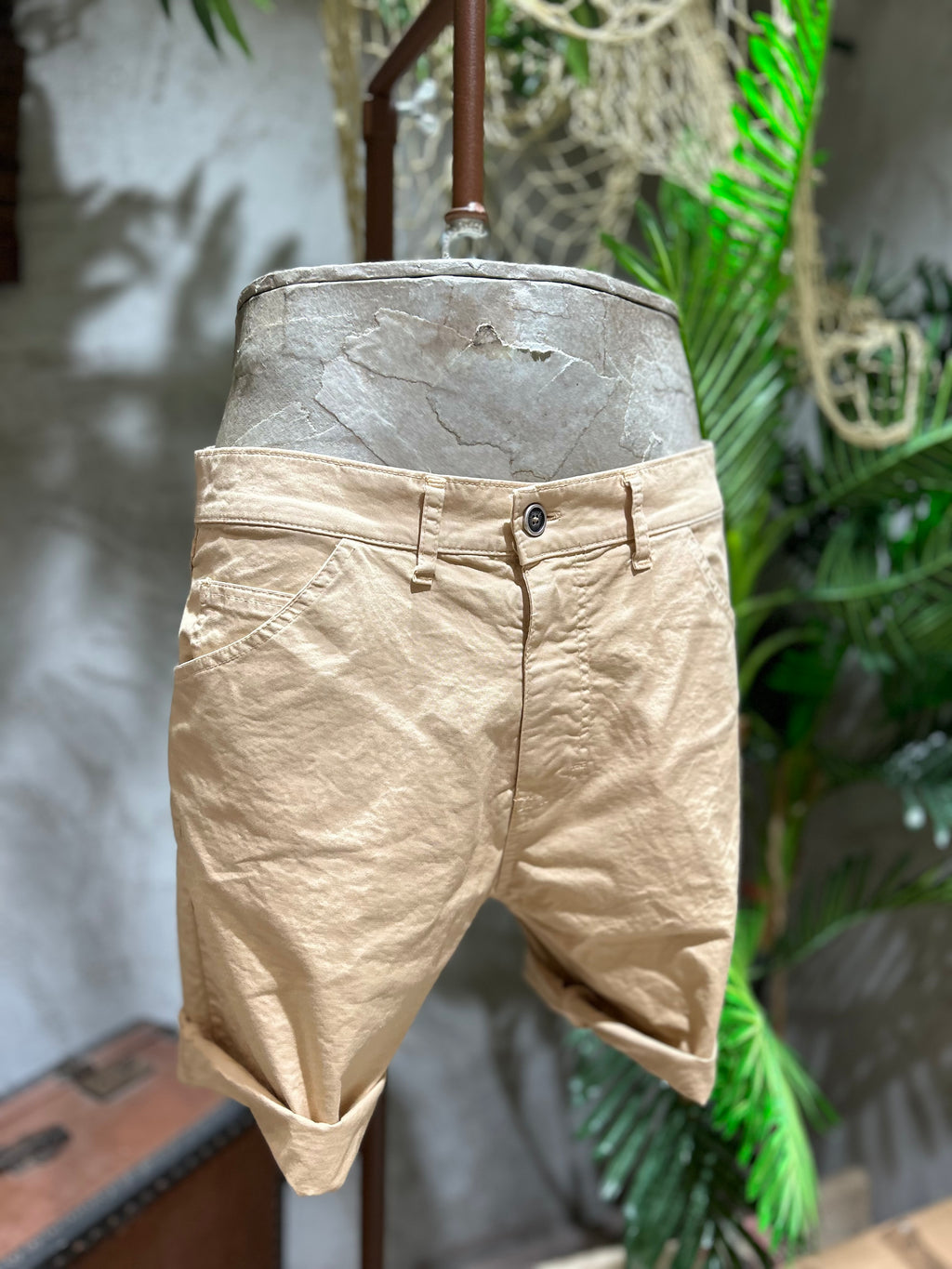 SHORTS IN COTONE - OFF-WHITE, ECRU', SABBIA, KAKI, BLU NAVY