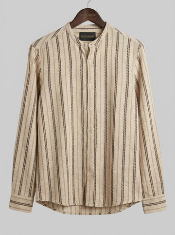 Cairo — Camicia Lino e Cotone Texture a Rilievo Made in Italy