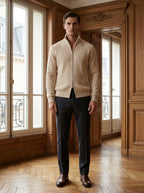 CARDIGAN CON ZIP OVER  - BEIGE