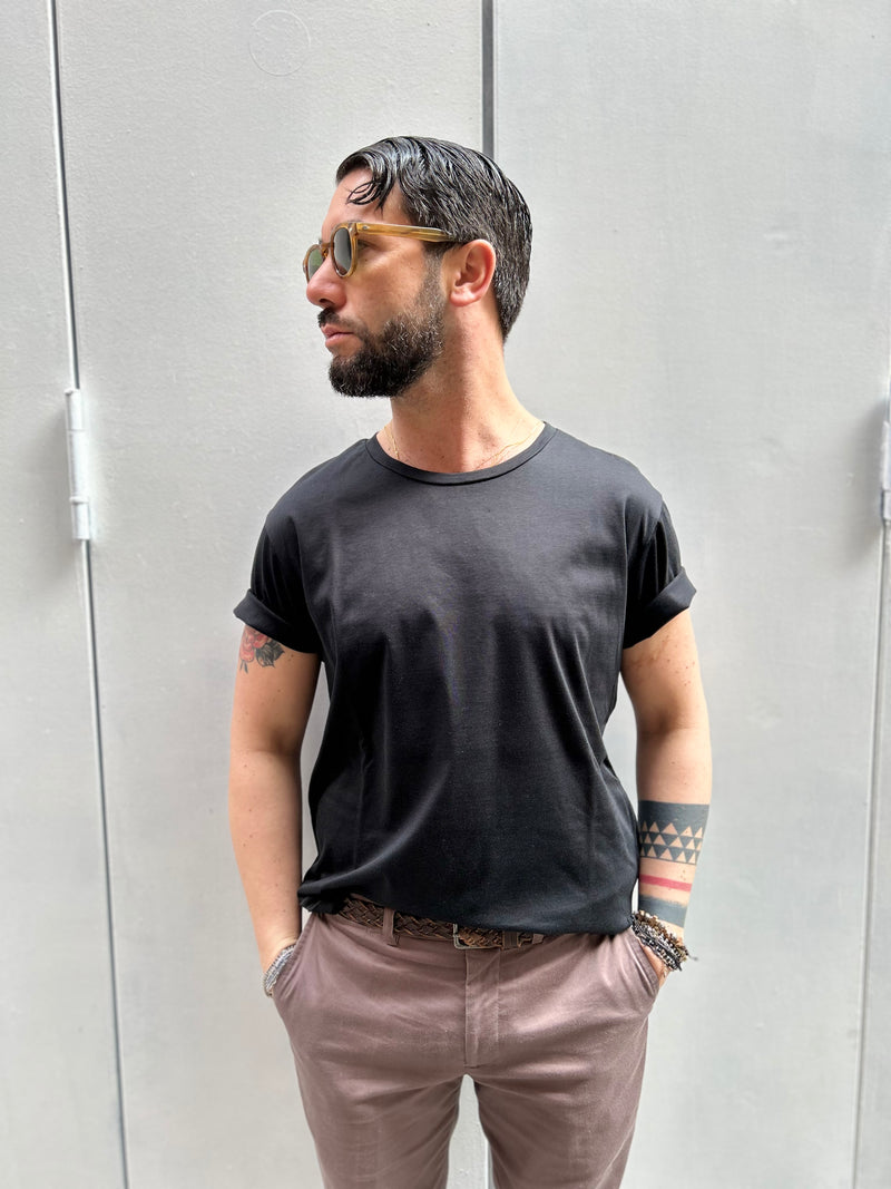 T-SHIRT GIROCOLLO - BIANCO, NERO, SABBIA, DARK NAVY, GHIACCIO