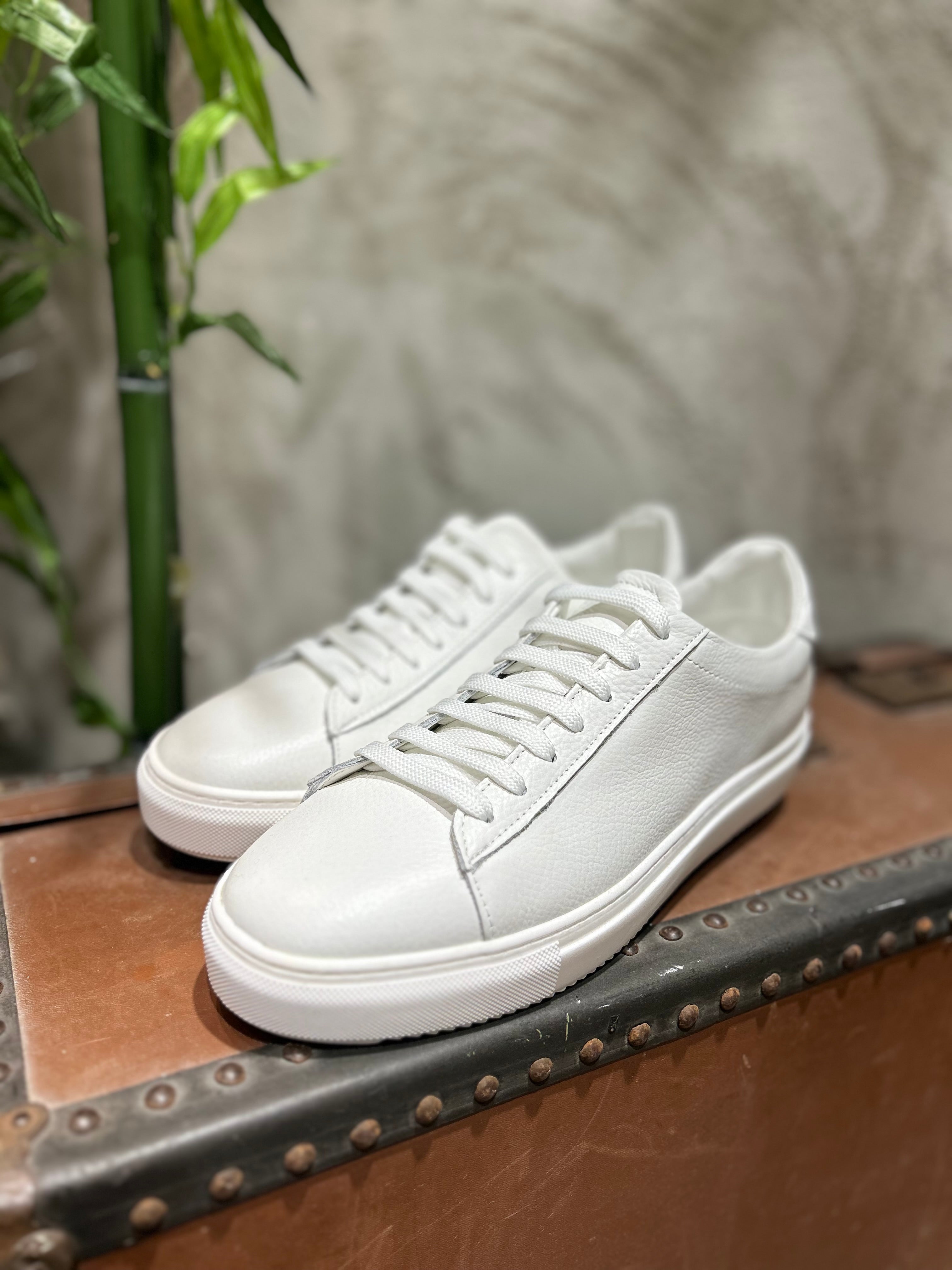 SNEAKERS IN PELLE  - SABBIA, BIANCO