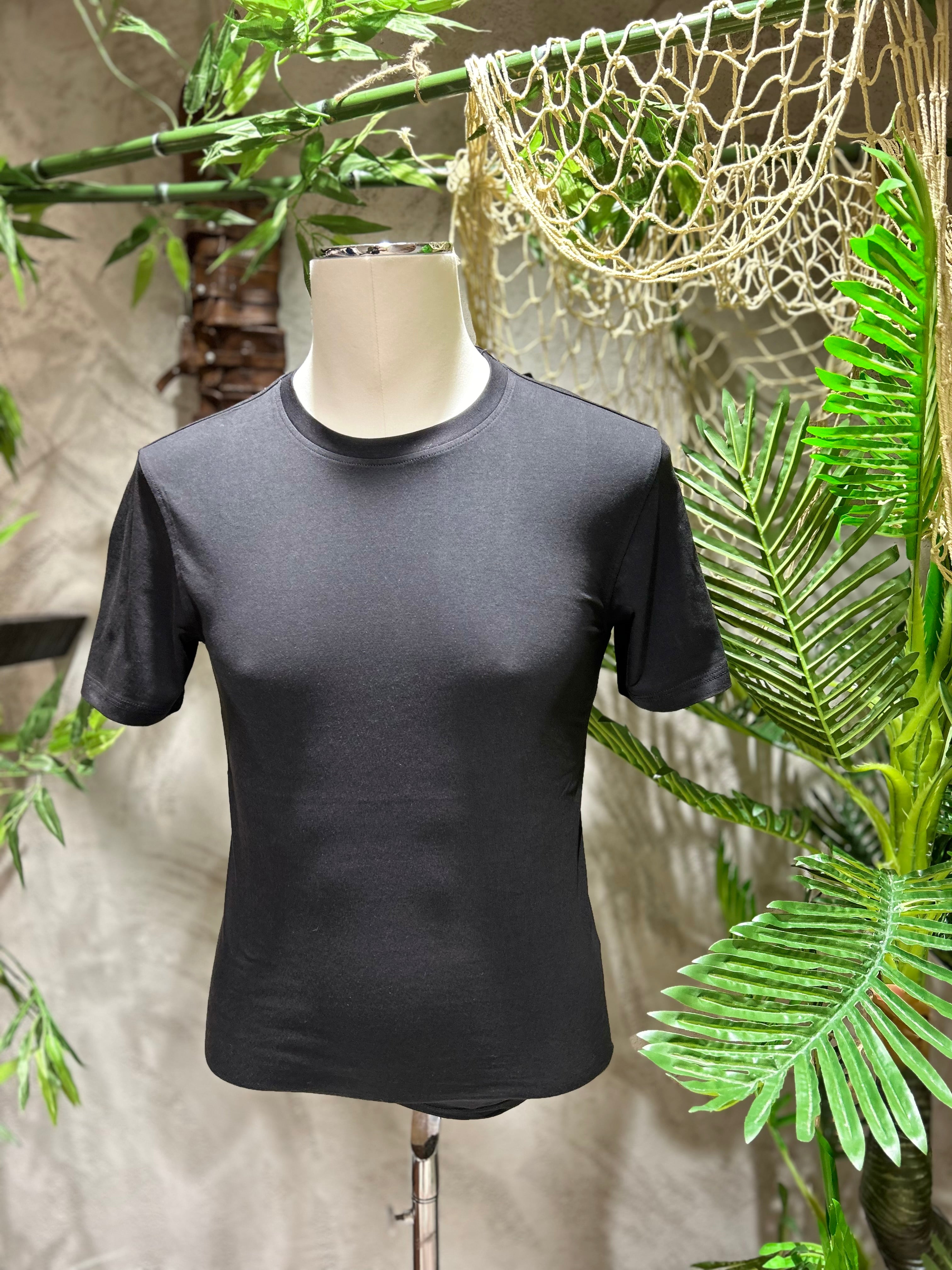 T-SHIRT BASIC IN COTONE - BIANCO, NERO