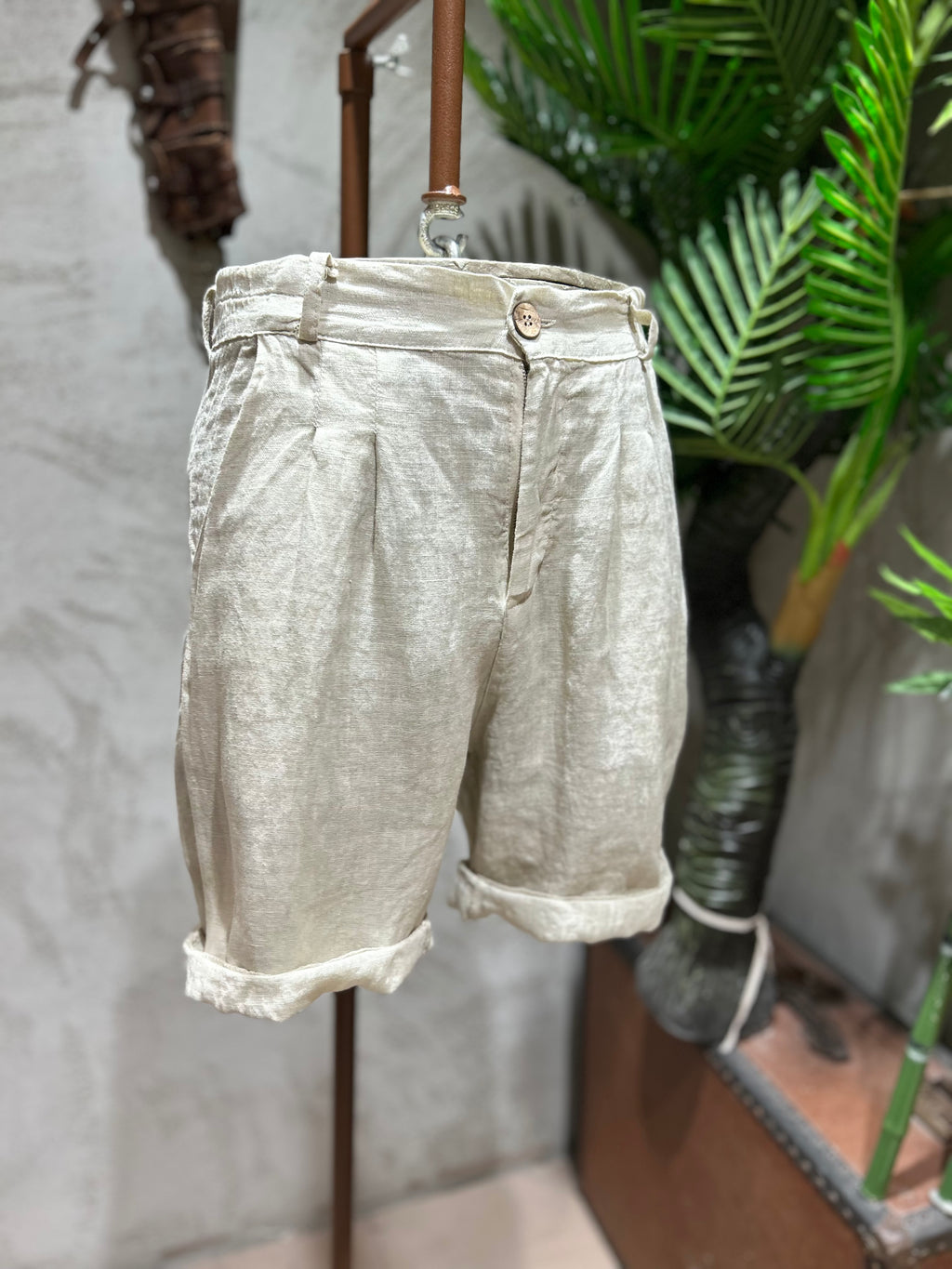 SHORTS PURO LINO - SABBIA, BIANCO, FANGO, BLU