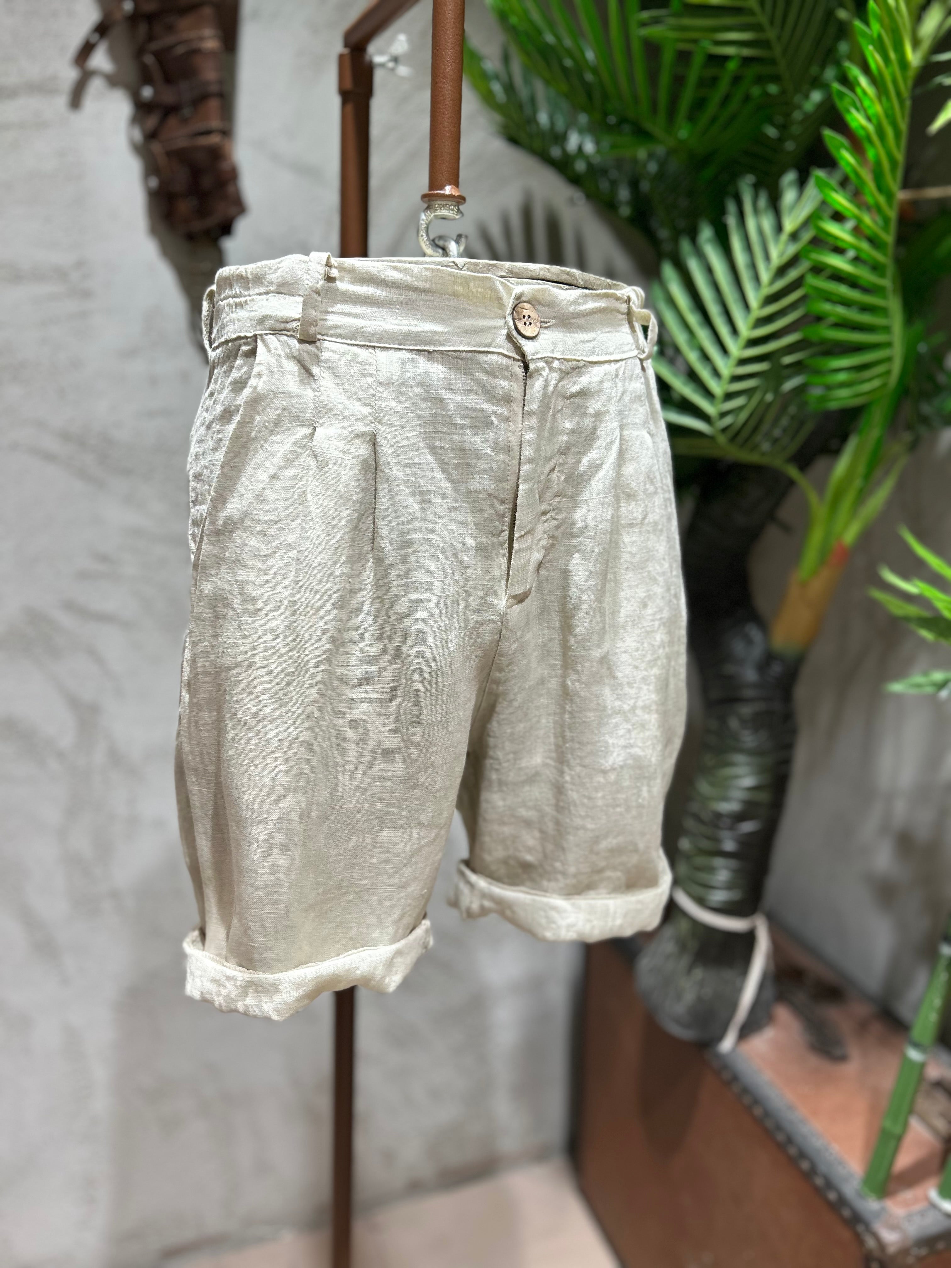 SHORTS PURO LINO - SABBIA, BIANCO, FANGO, BLU
