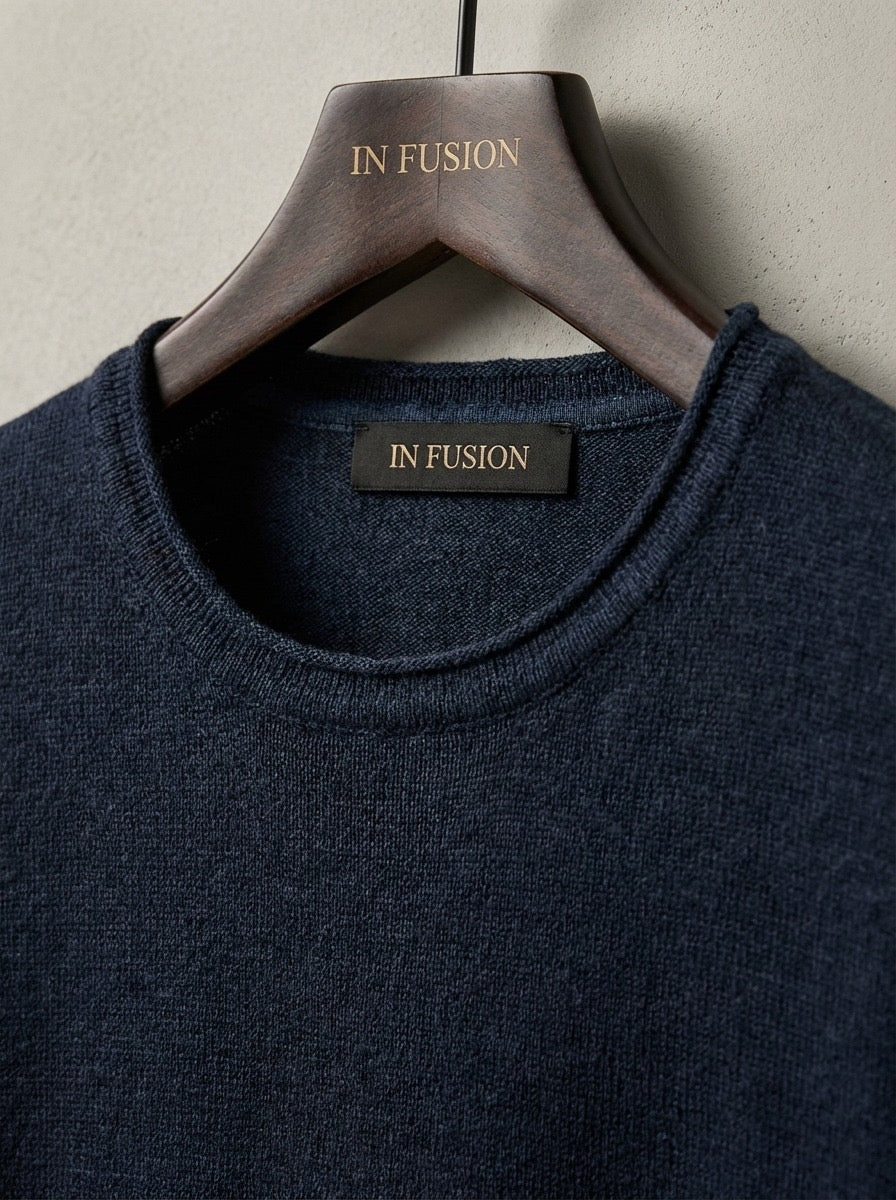 COTTON YARN CREW NECK SWEATER