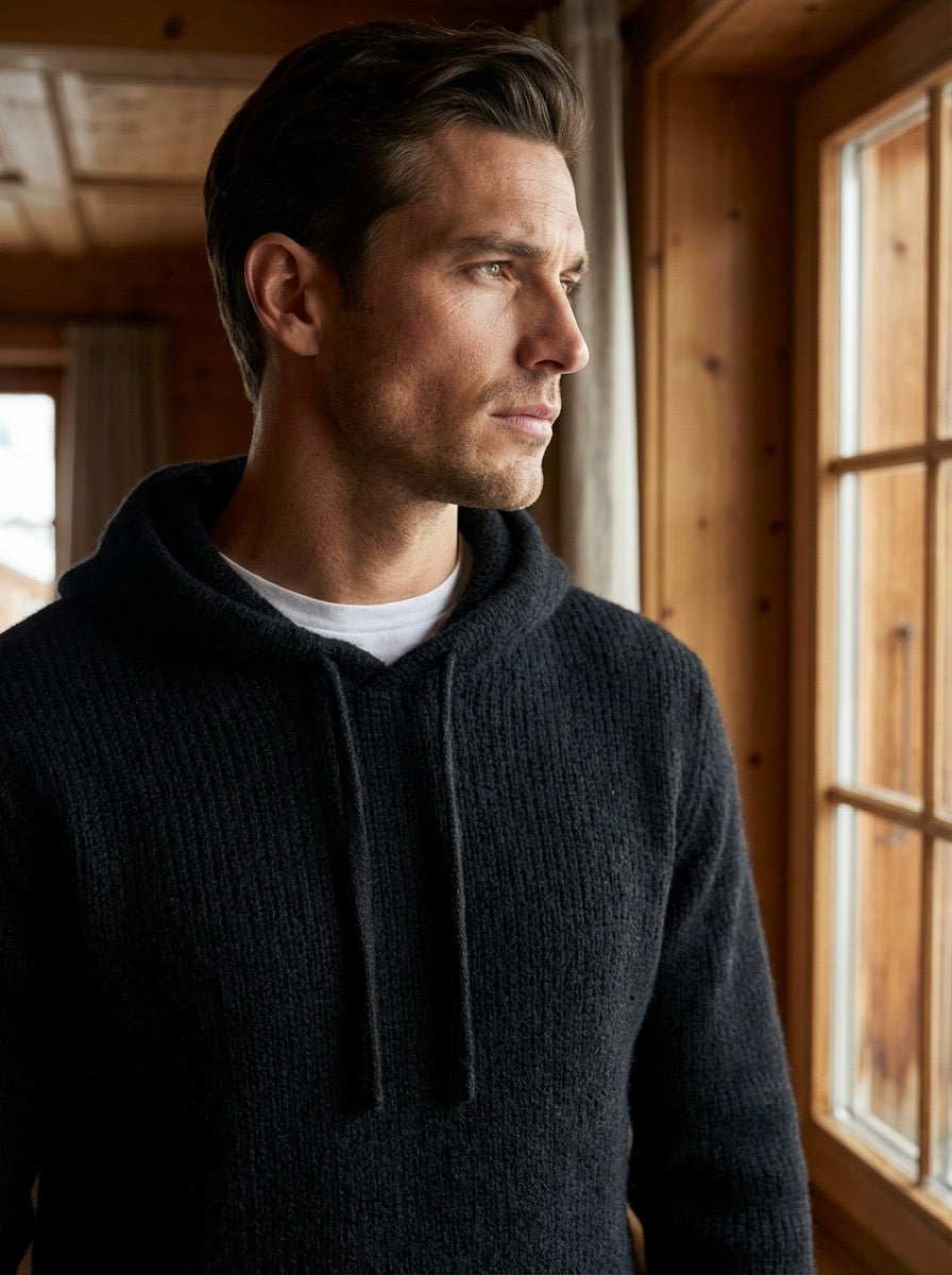 MAGLIA CON CAPPUCCIO - BRUCIATO,GRIGIO,NERO