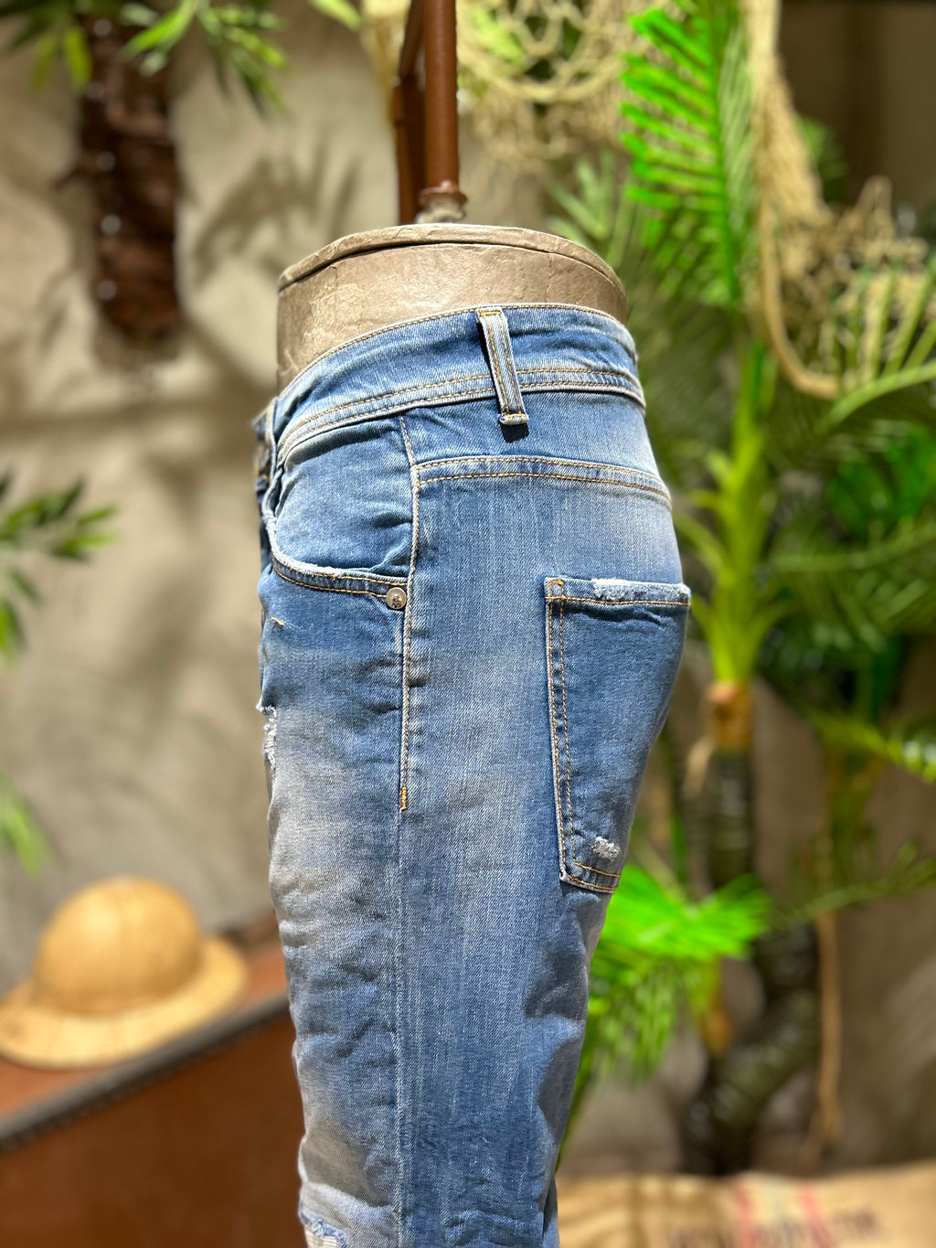 SKINNY DENIM BROKEN - BLUE DENIM