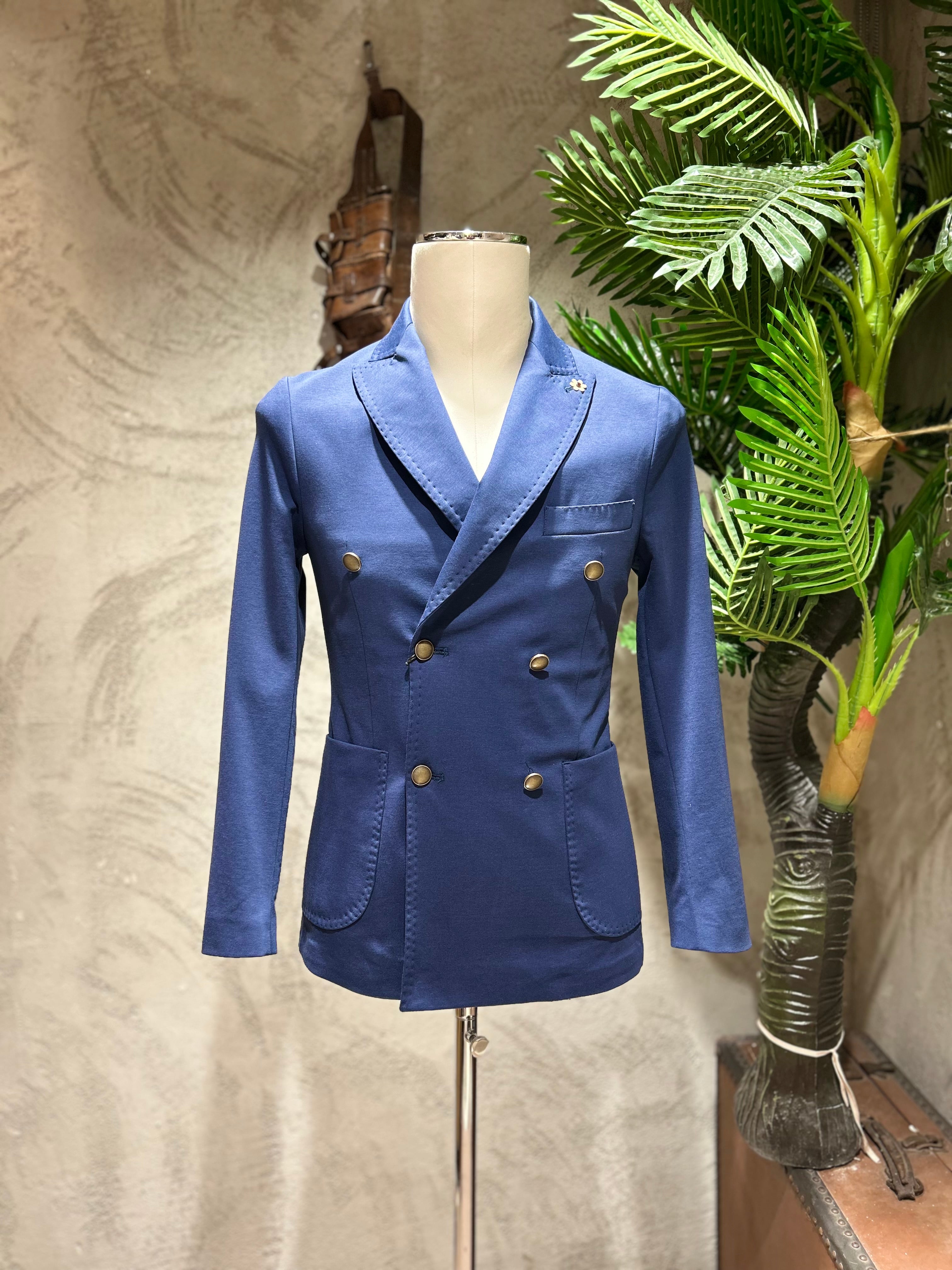 GIACCA DOPPIOPETTO - PANNA,BLU