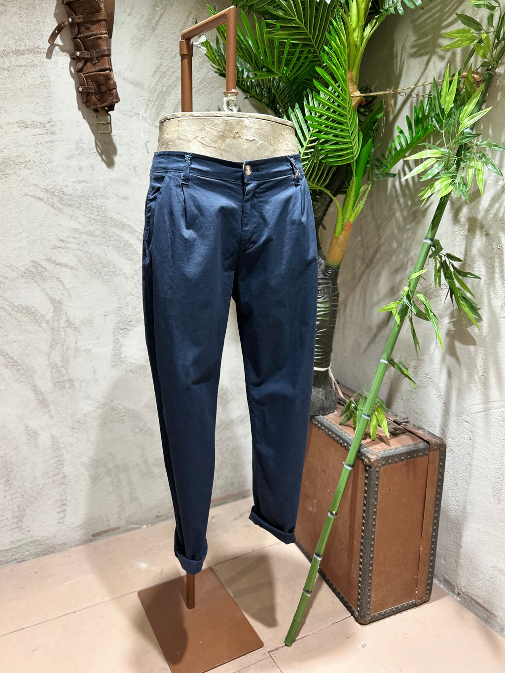 PANTALONI IN COTONE - PANNA,SABBIA,BLU