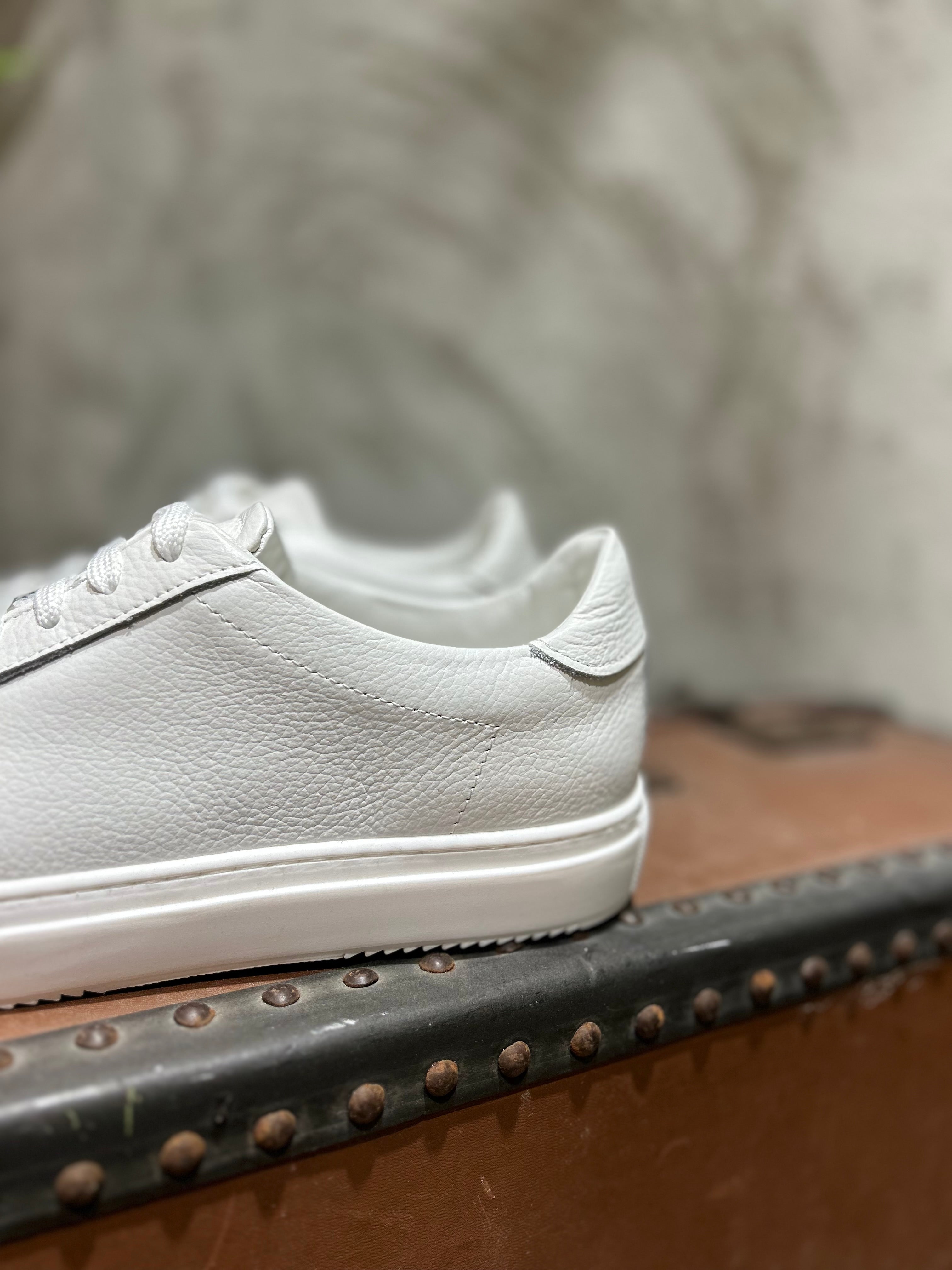 SNEAKERS IN PELLE  - SABBIA, BIANCO
