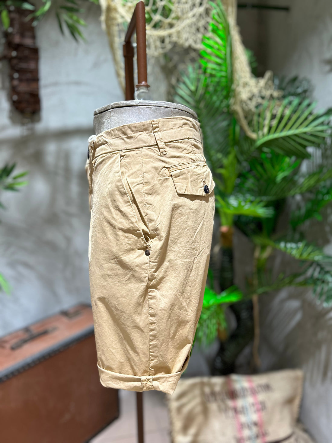 COTTON SHORTS - OCHRE