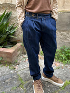 DENIM CON FIBBIE -DARK NAVY