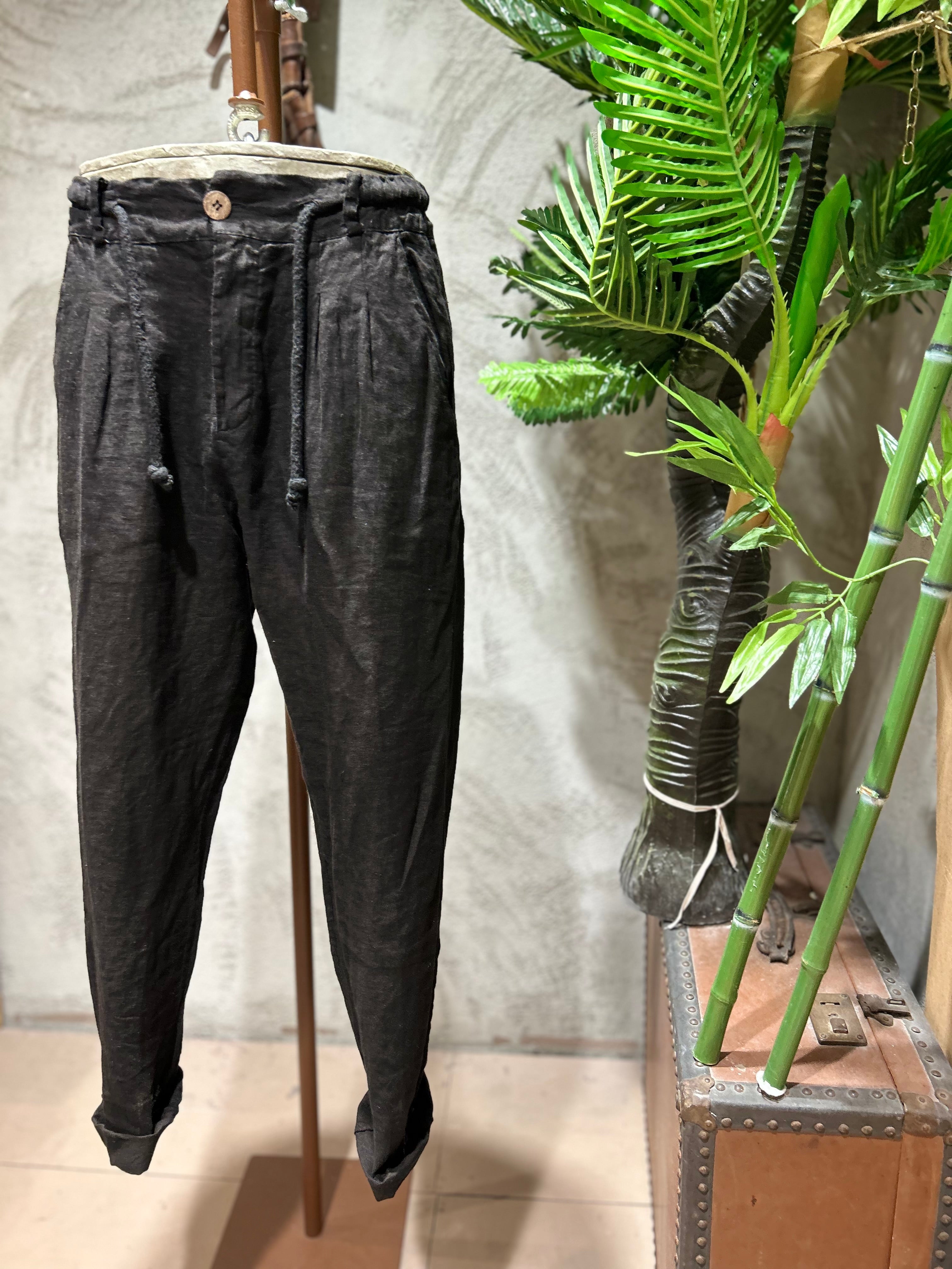 PANTALONI IN PURO LINO -  FANGO,BLU,TABACCO,SABBIA,NERO,BIANCO